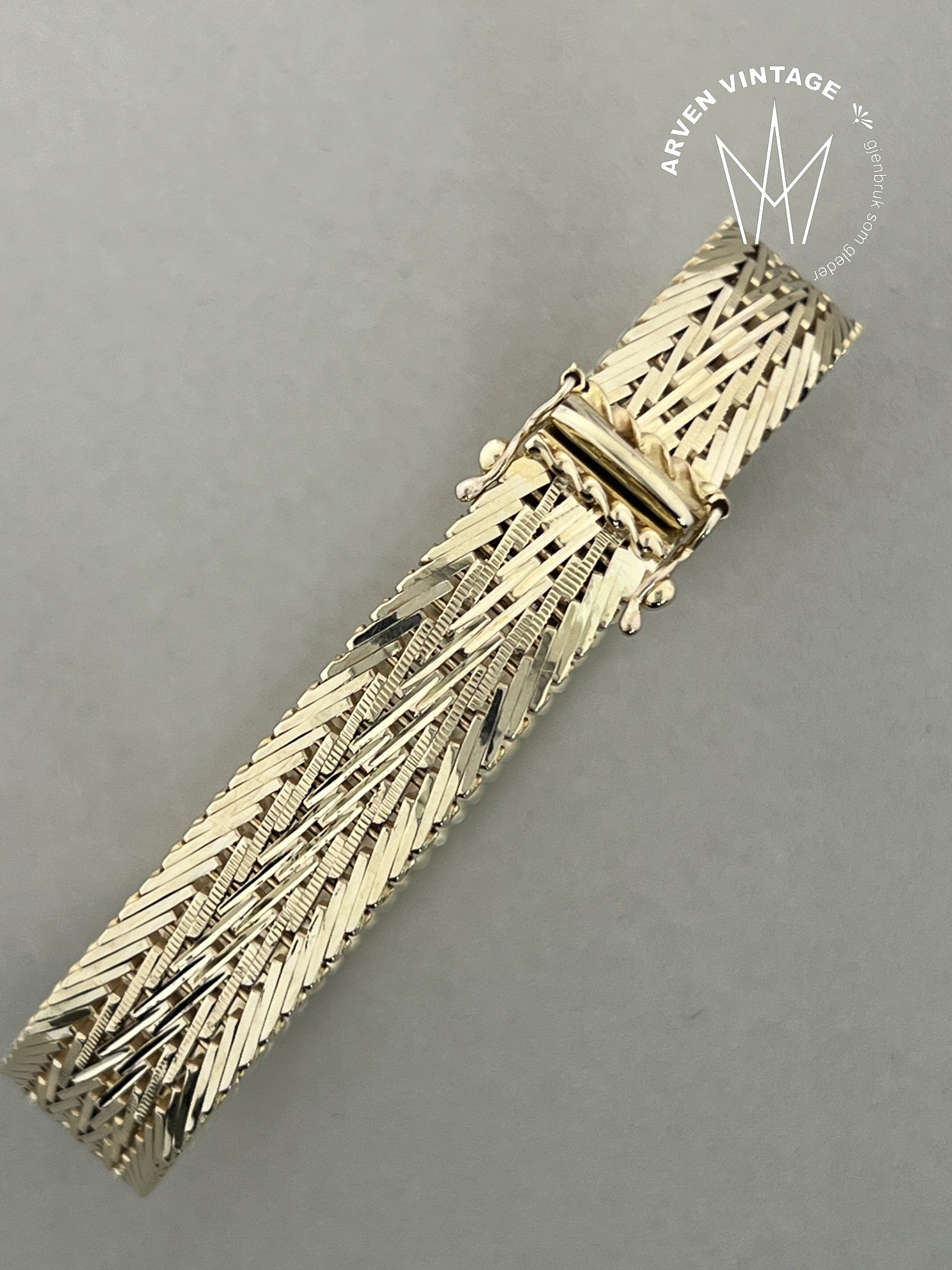 Vintage armbånd gult gull 18,5cm