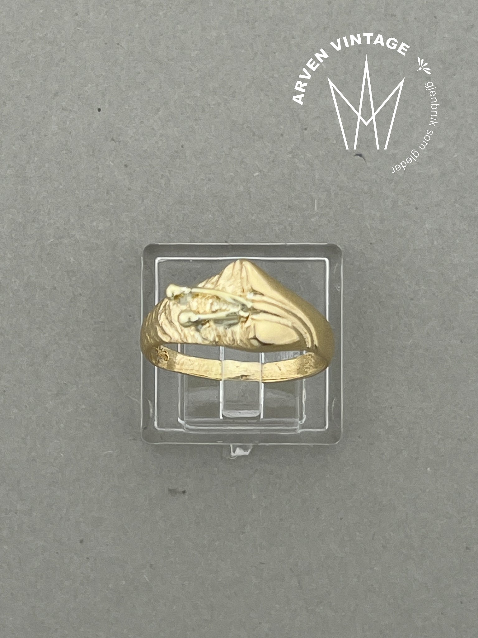 Vintage ring gult gull str 54