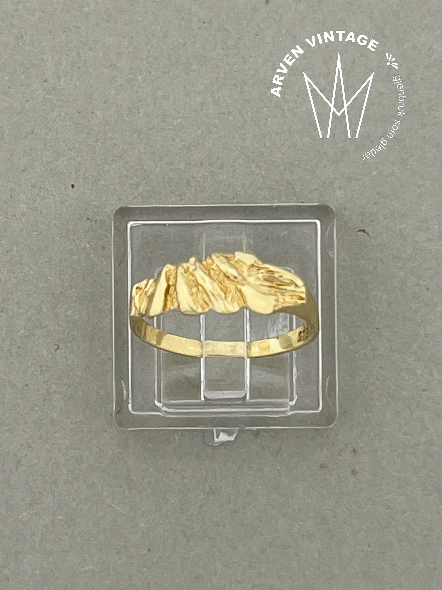 Vintage ring gult gull str 50