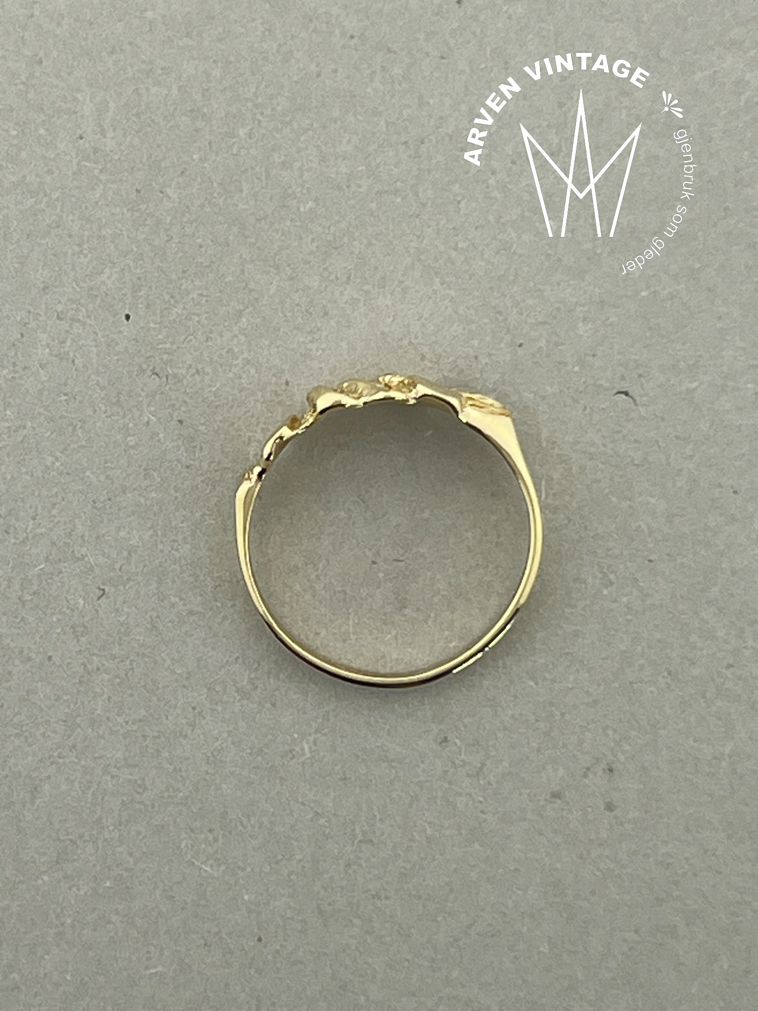 Vintage ring gult gull str 50