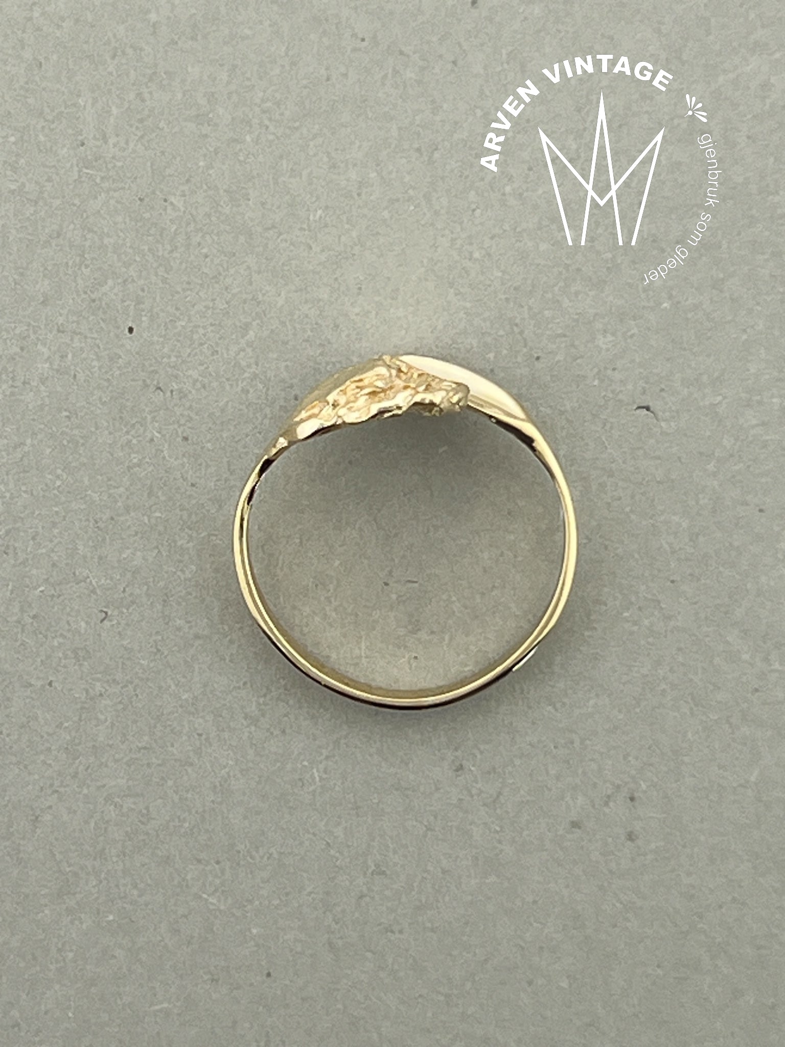 Vintage ring gult gull str 52