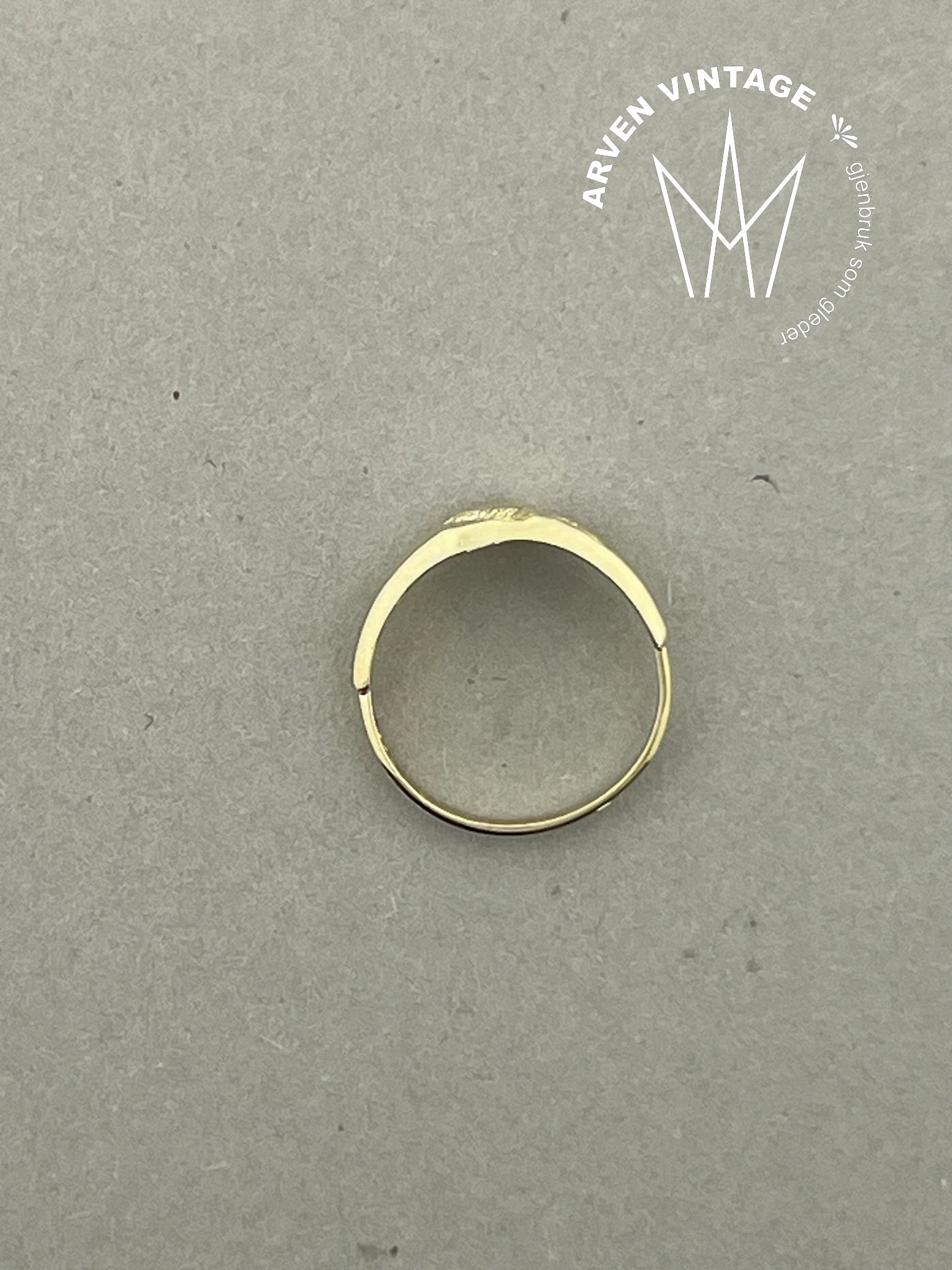 Vintage ring gult gull str 43