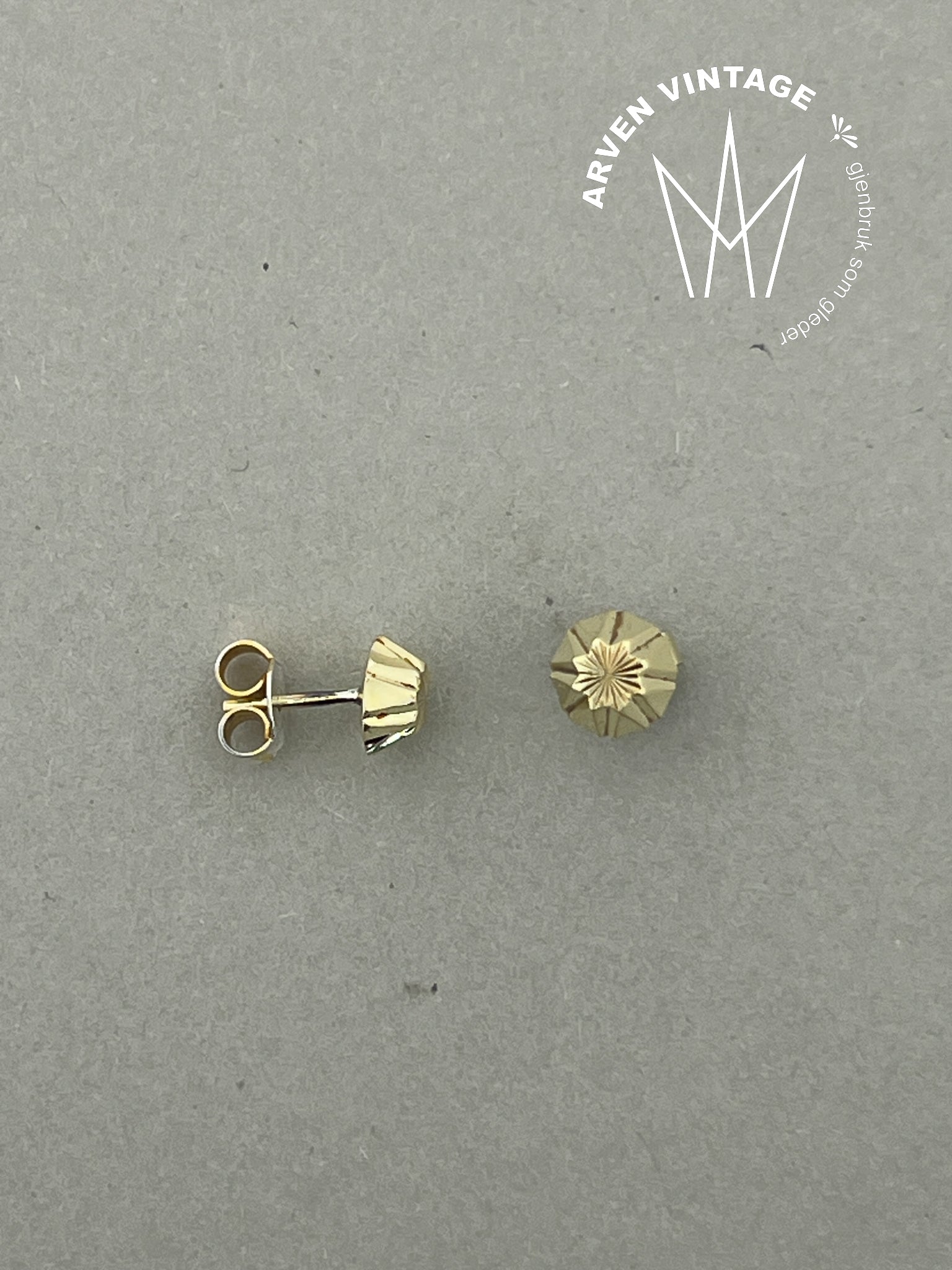 Vintage ørepynt gult gull