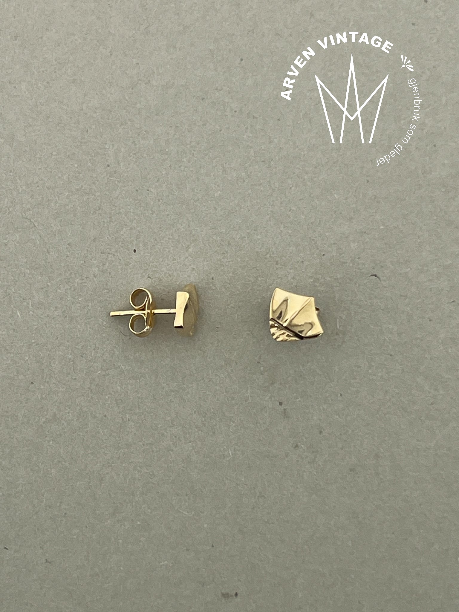 Vintage ørepynt gult gull