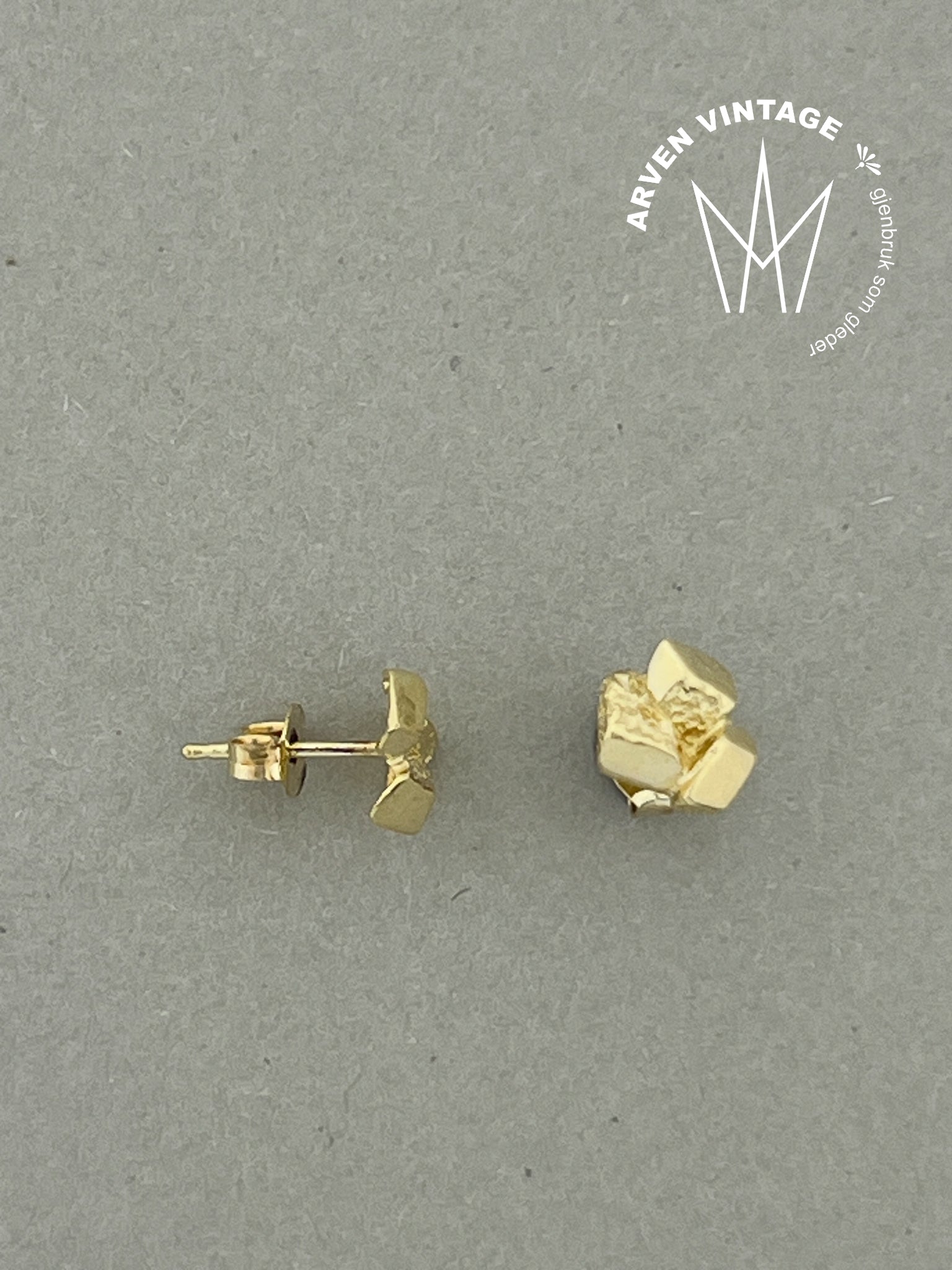 Vintage ørepynt gult gull