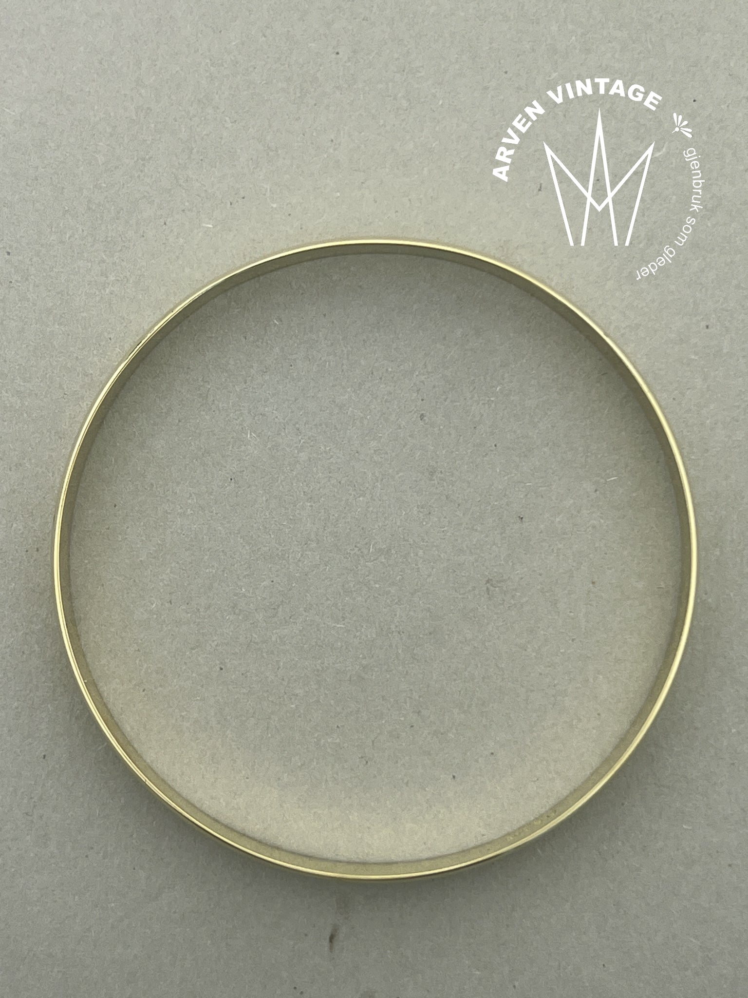 Vintage glatt armring gult gull 19,5cm