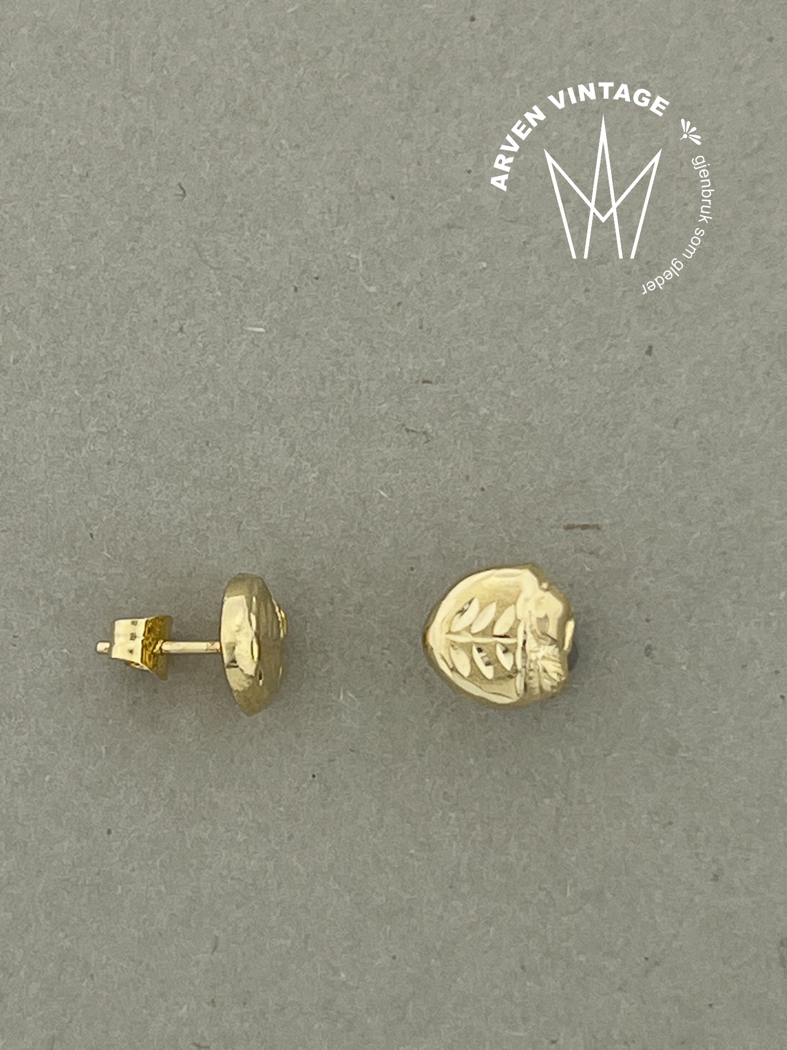 Vintage ørepynt gult gull