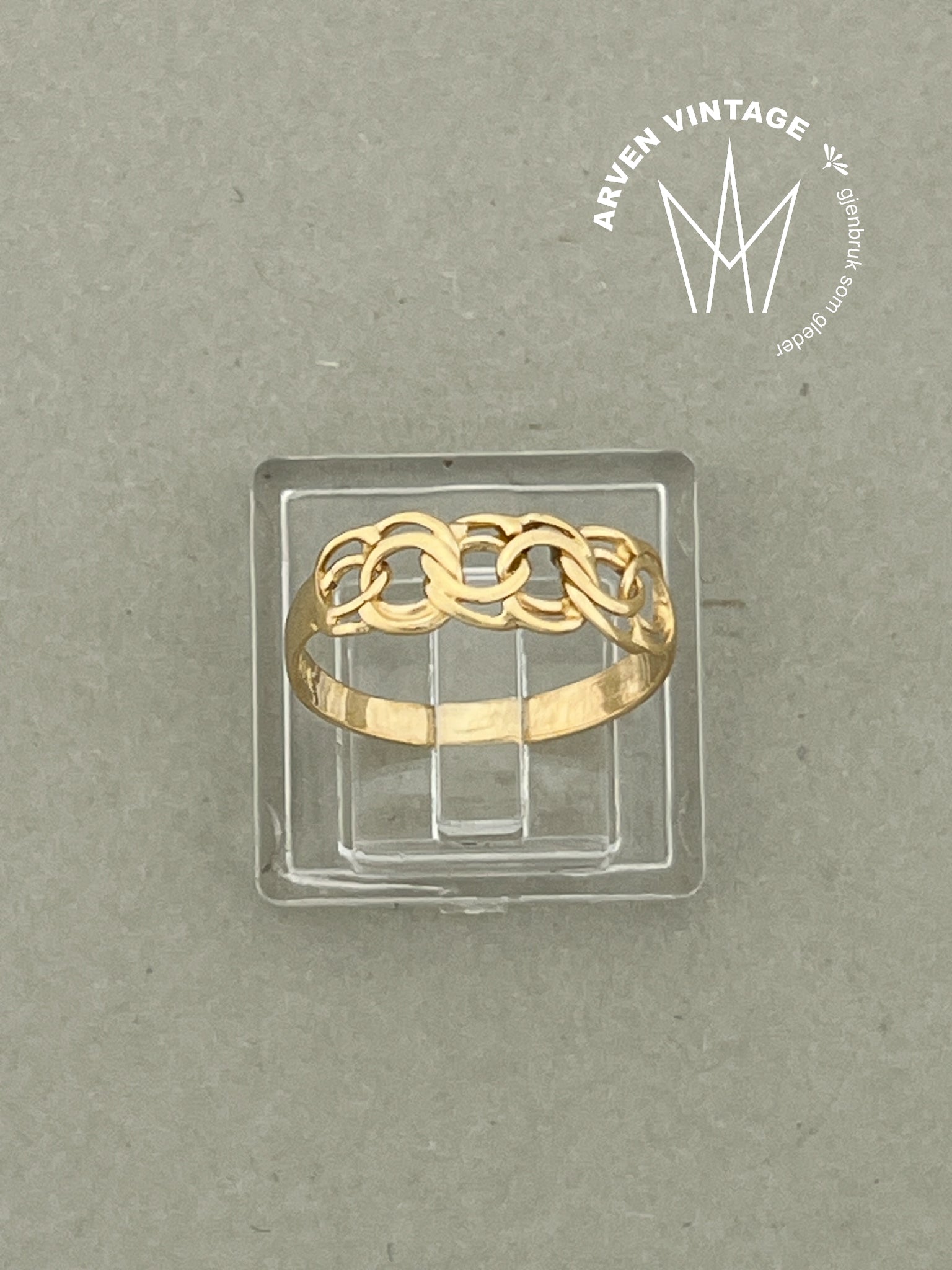 Vintage Bismarck ring gult gull str50