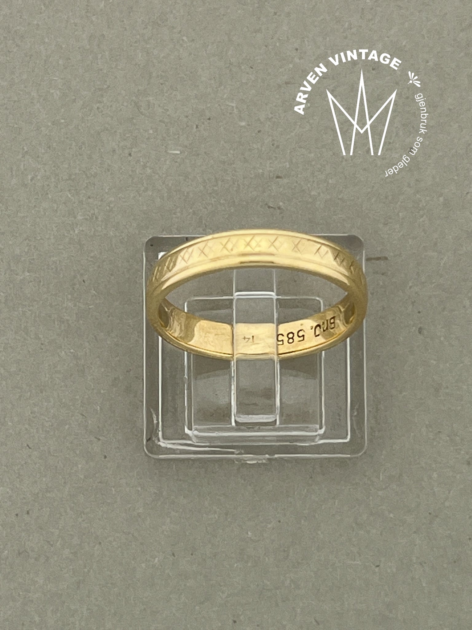 Vintage ring gult gull str56