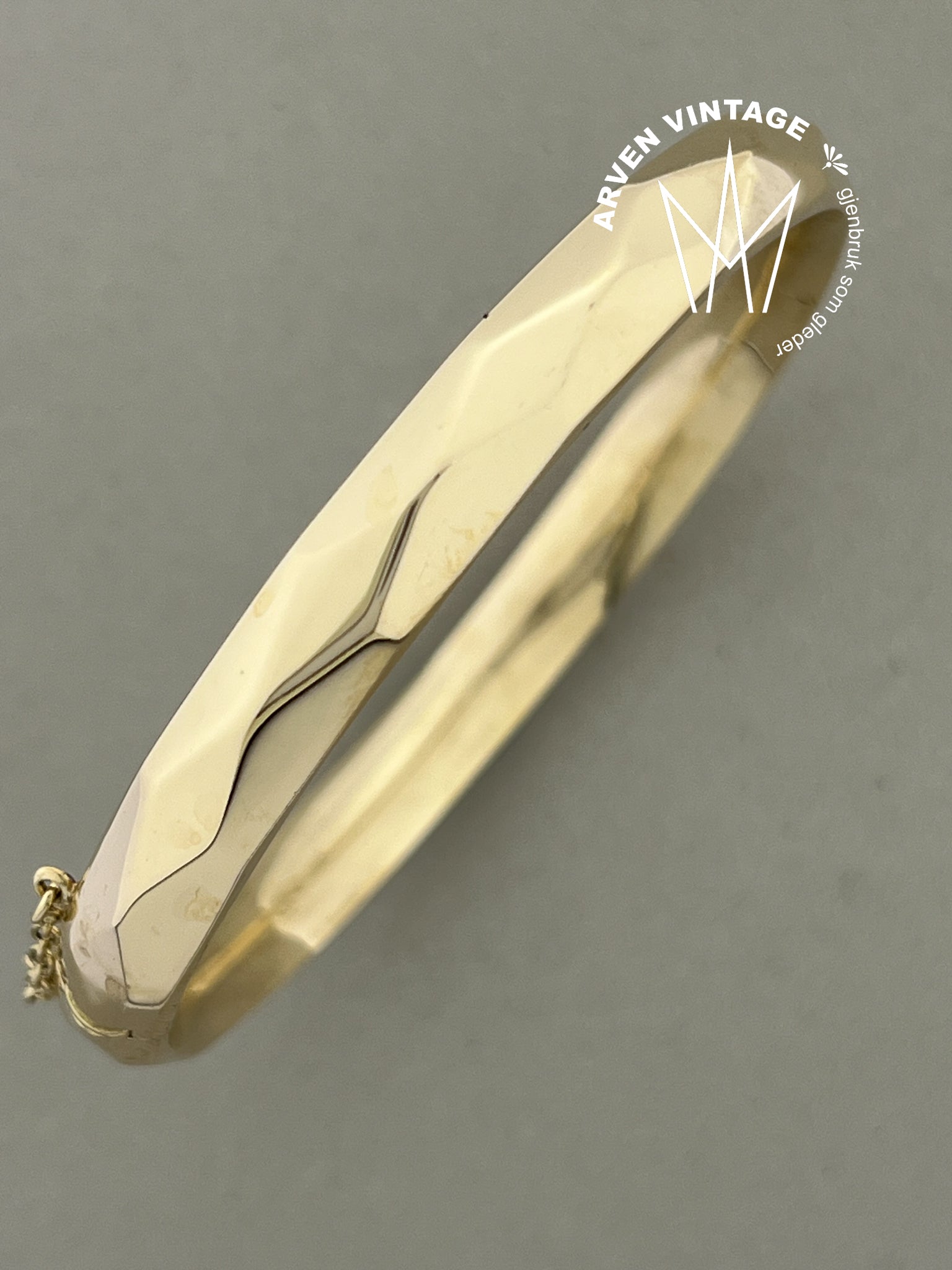 Vintage armring gult gull 18cm