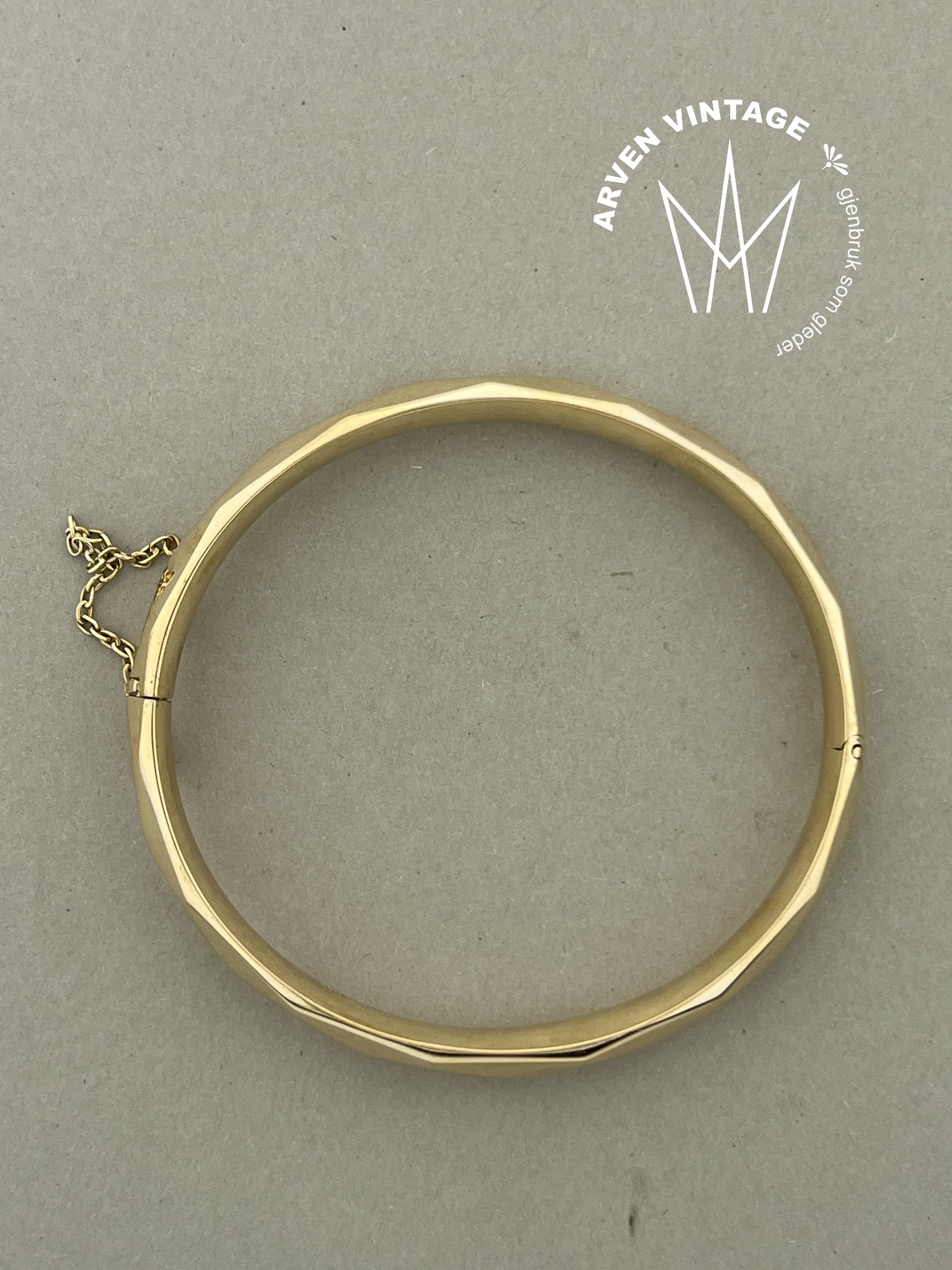 Vintage armring gult gull 18cm