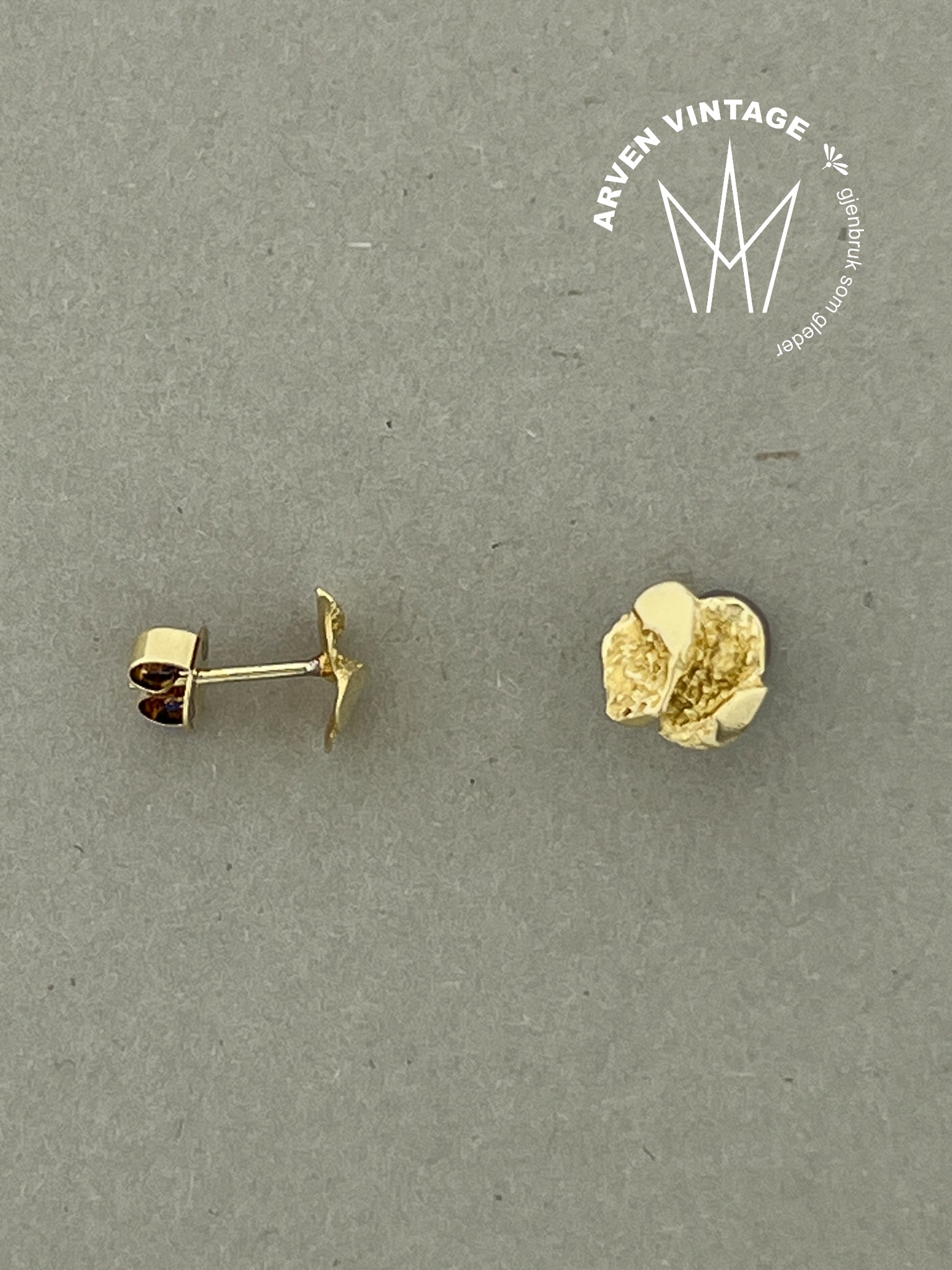 Vintage ørepynt gult gull