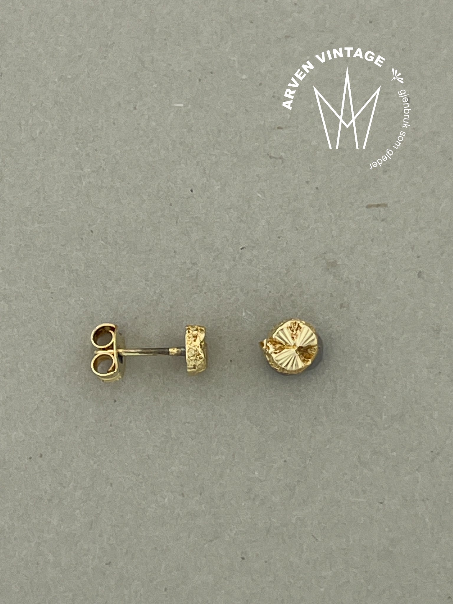 Vintage ørepynt gult gull