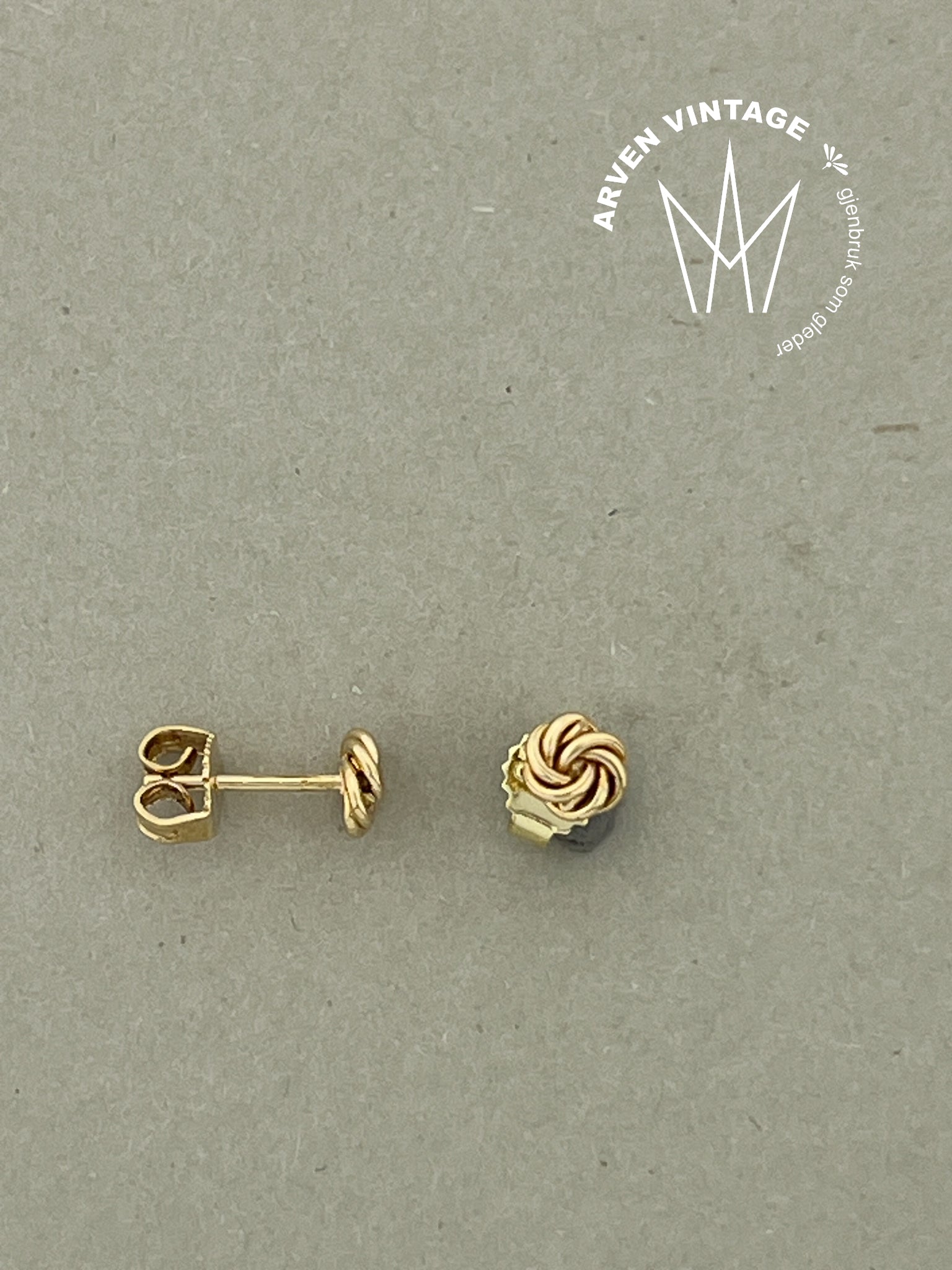 Vintage ørepynt gult gull