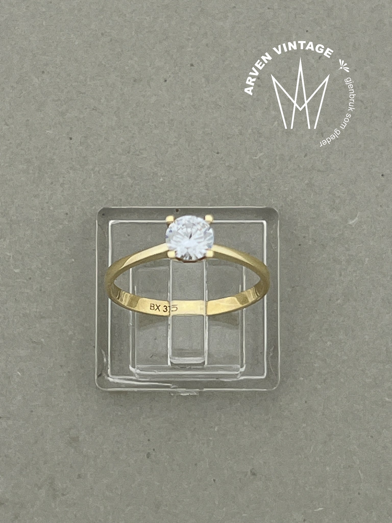 Vintage ring 10K gult gull str 52
