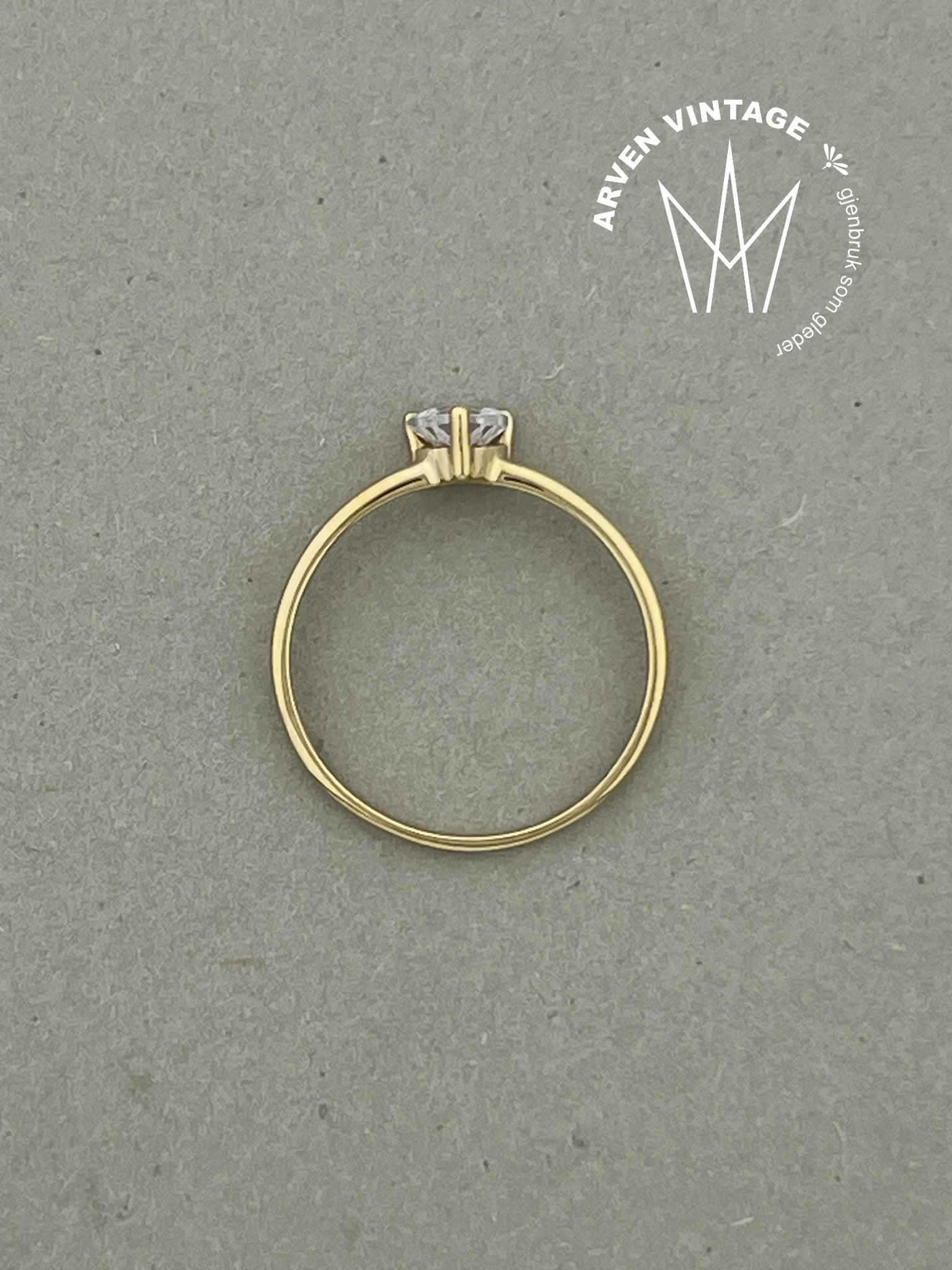 Vintage ring 10K gult gull str 51