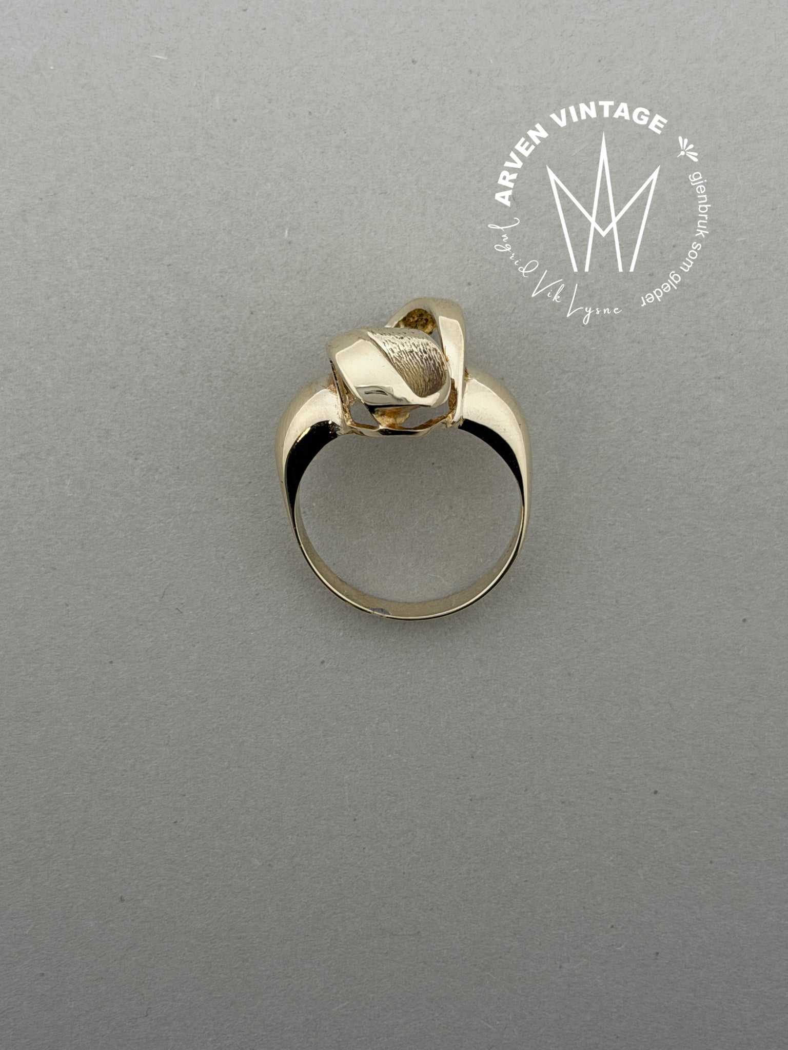 Vintage ring gult gull str 56