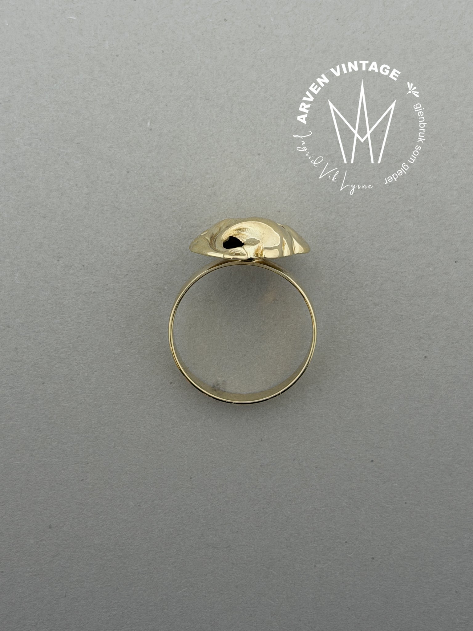 Vintage ring gult gull str 58
