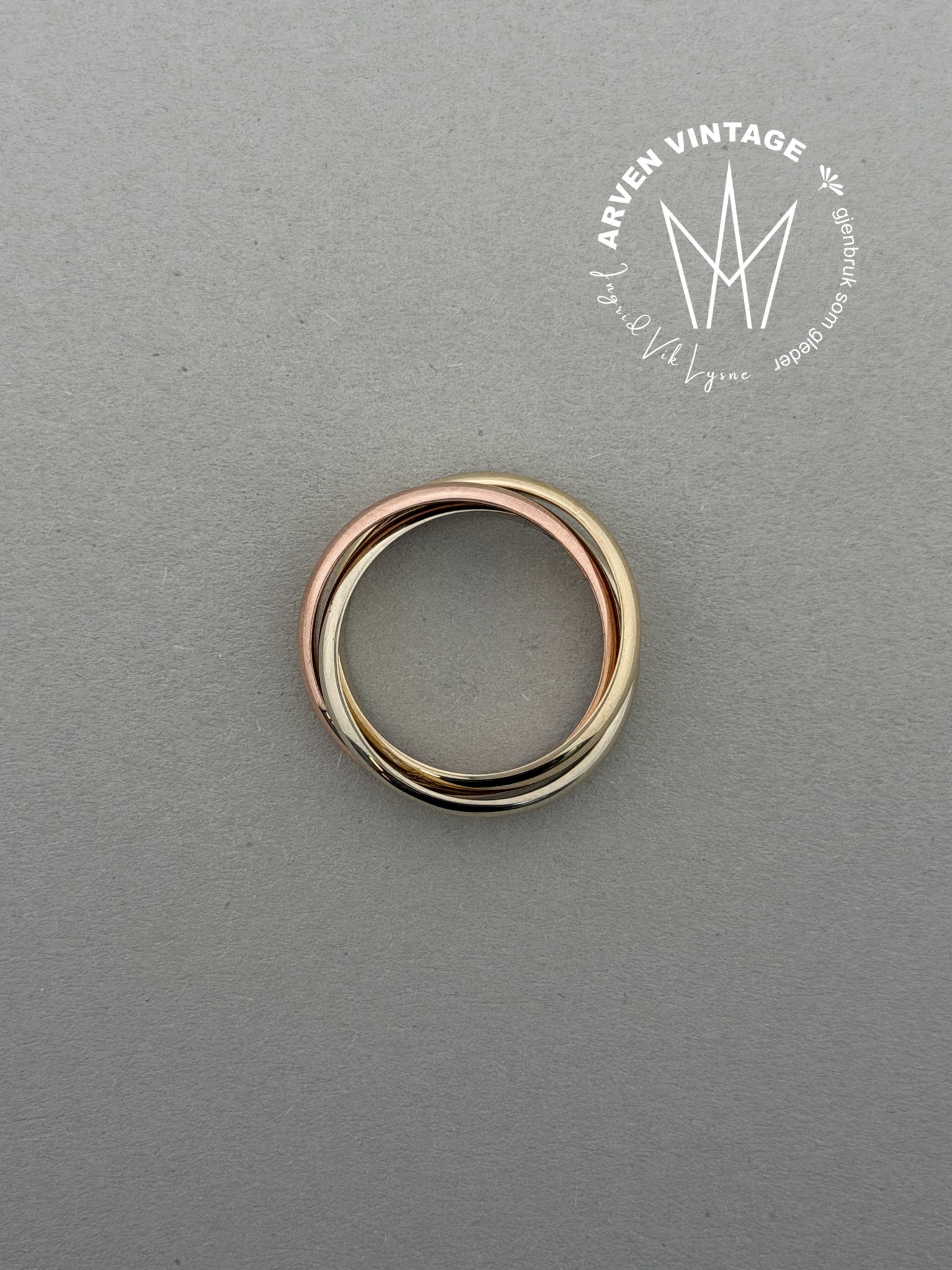 Vintage trefarget gullring str56