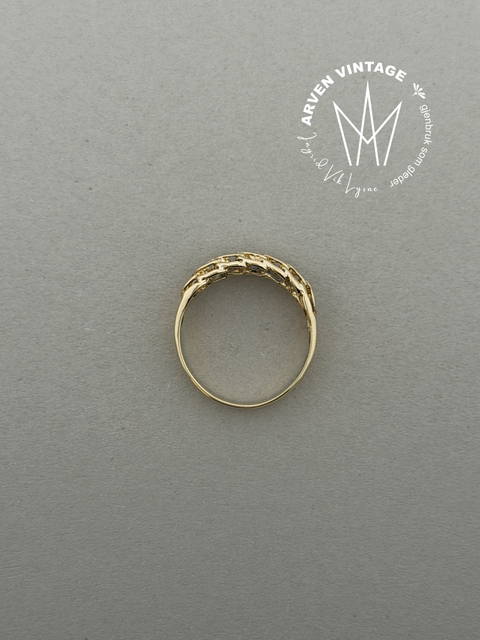 Vintage Bismarck ring gult gull str54