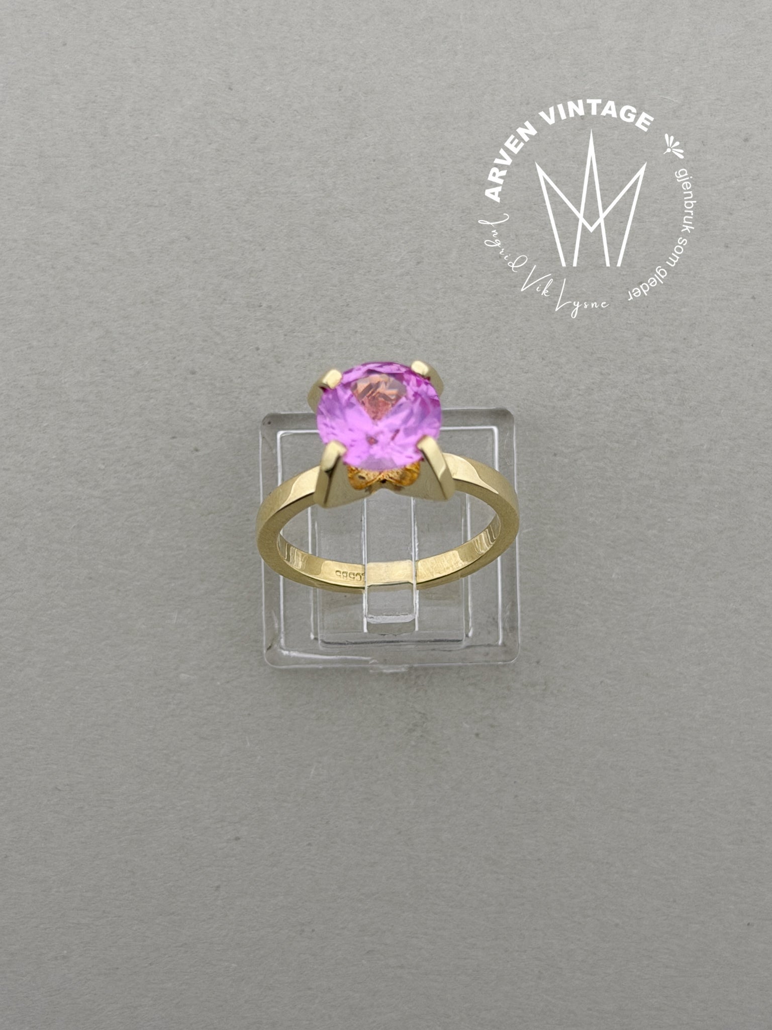 Vintage ring gult gull str 54