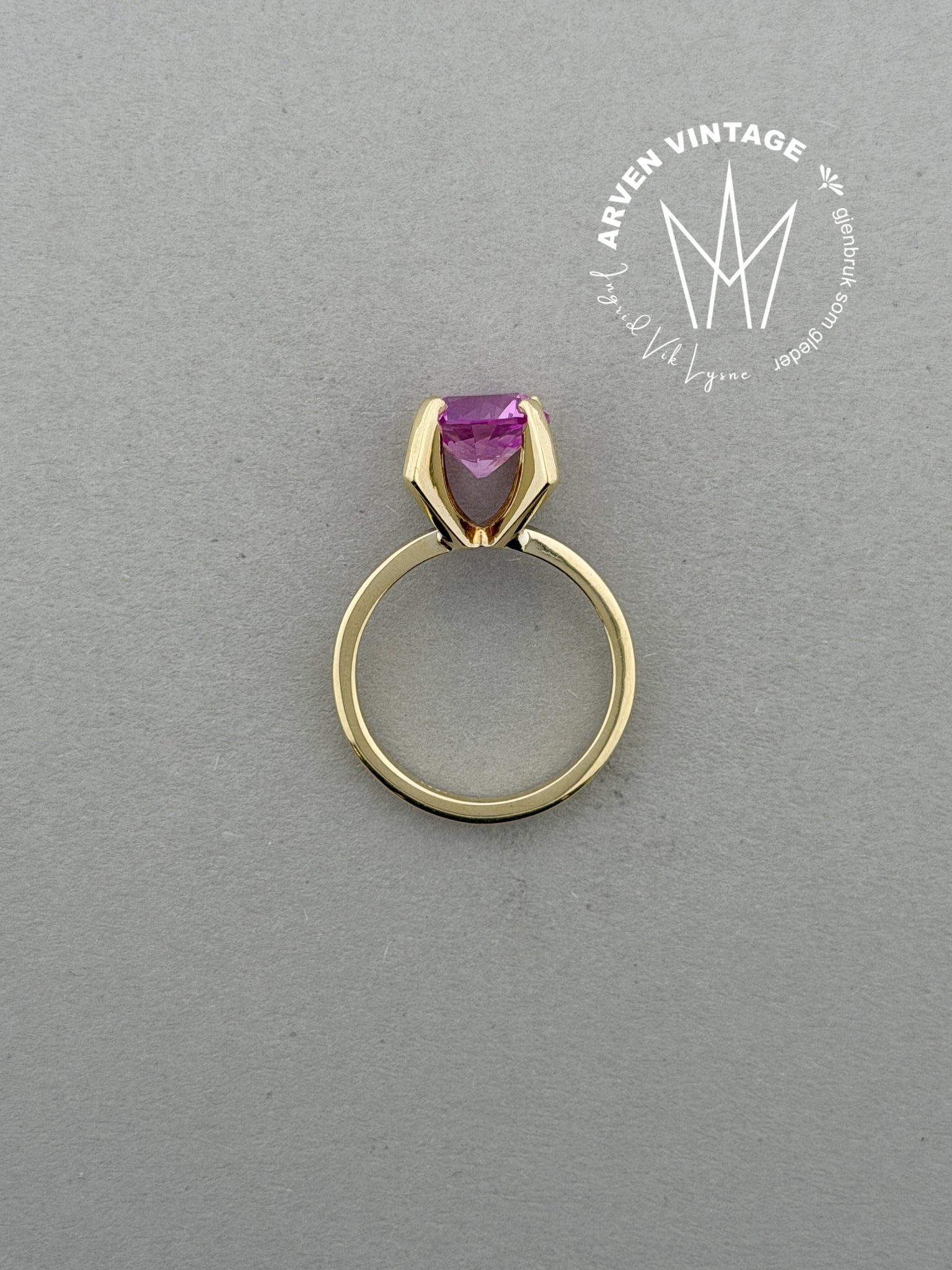 Vintage ring gult gull str 54