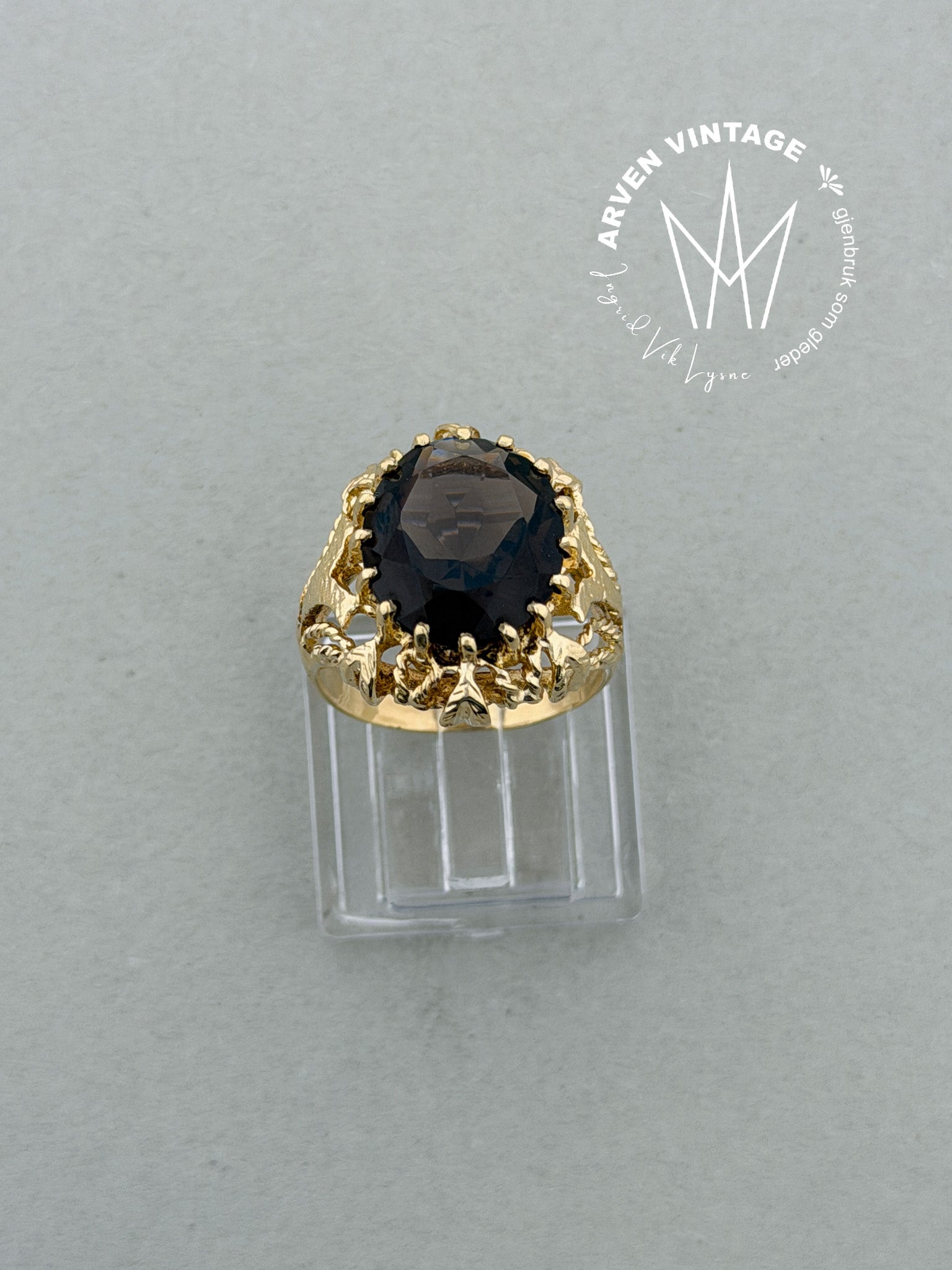 Vintage ring gult gull str 54