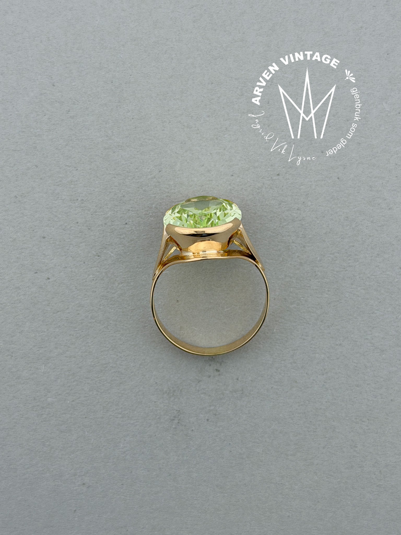 Vintage ring gult gull str 54