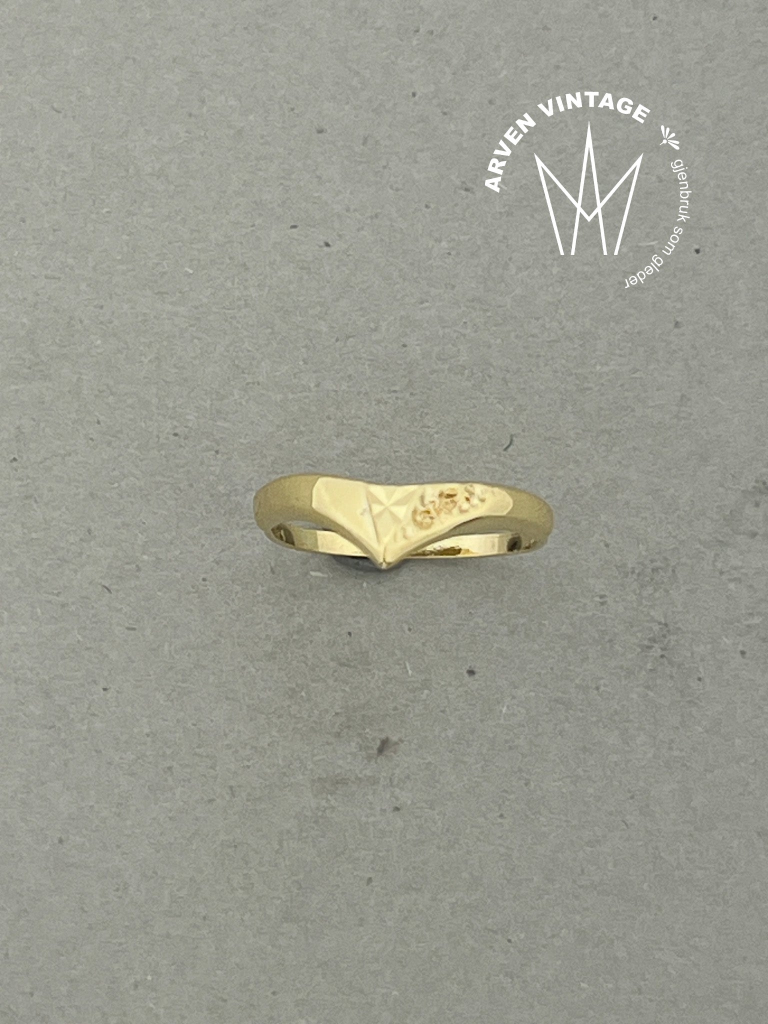 Vintage ring gult gull str 47