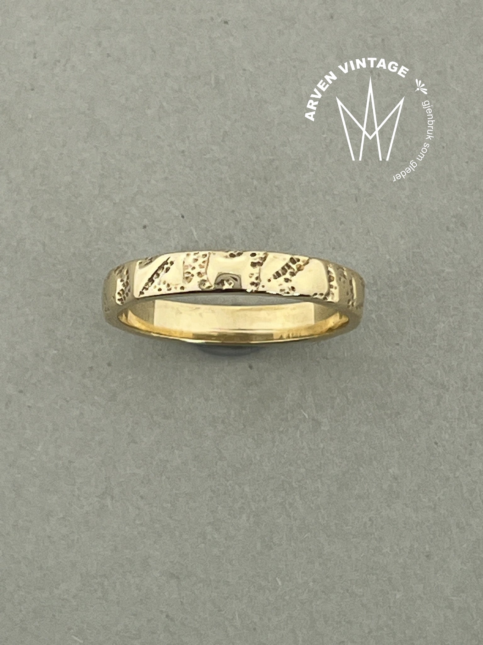 Vintage ring gult gull str 56