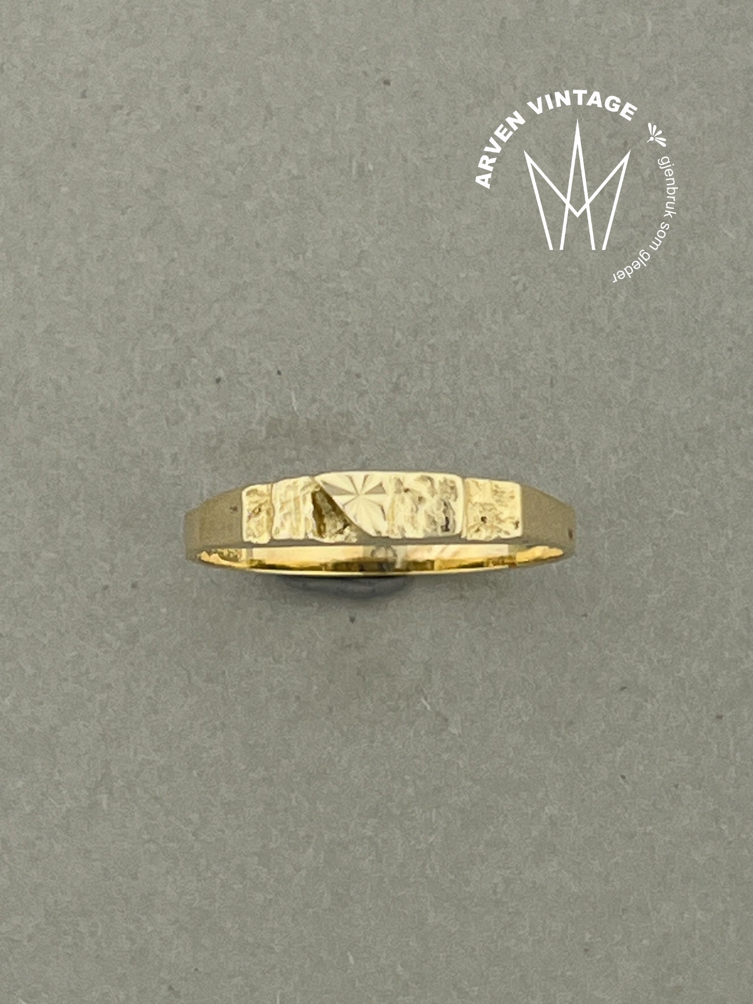 Vintage ring gult gull str 58