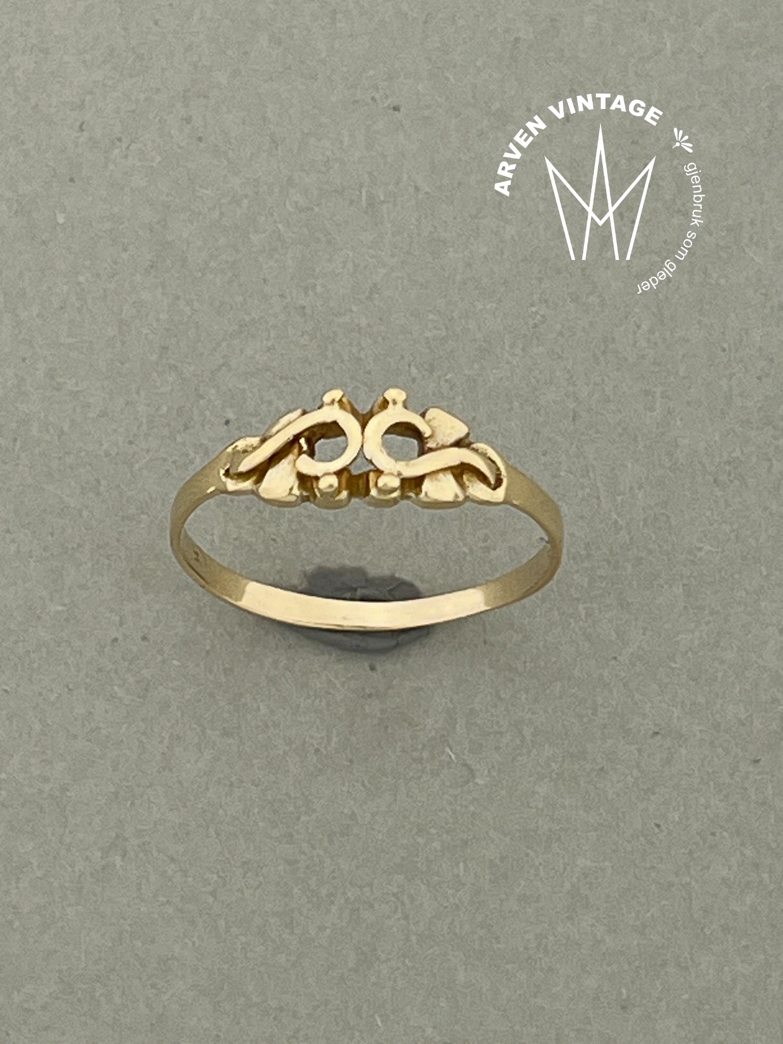 Vintage ring gult gull str 55