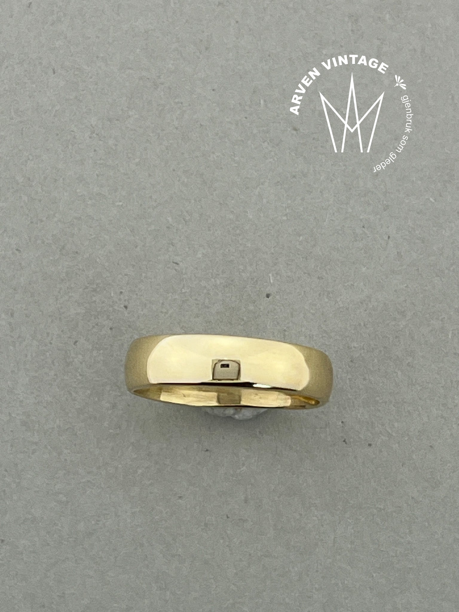 Vintage glatt ring gult gull str53