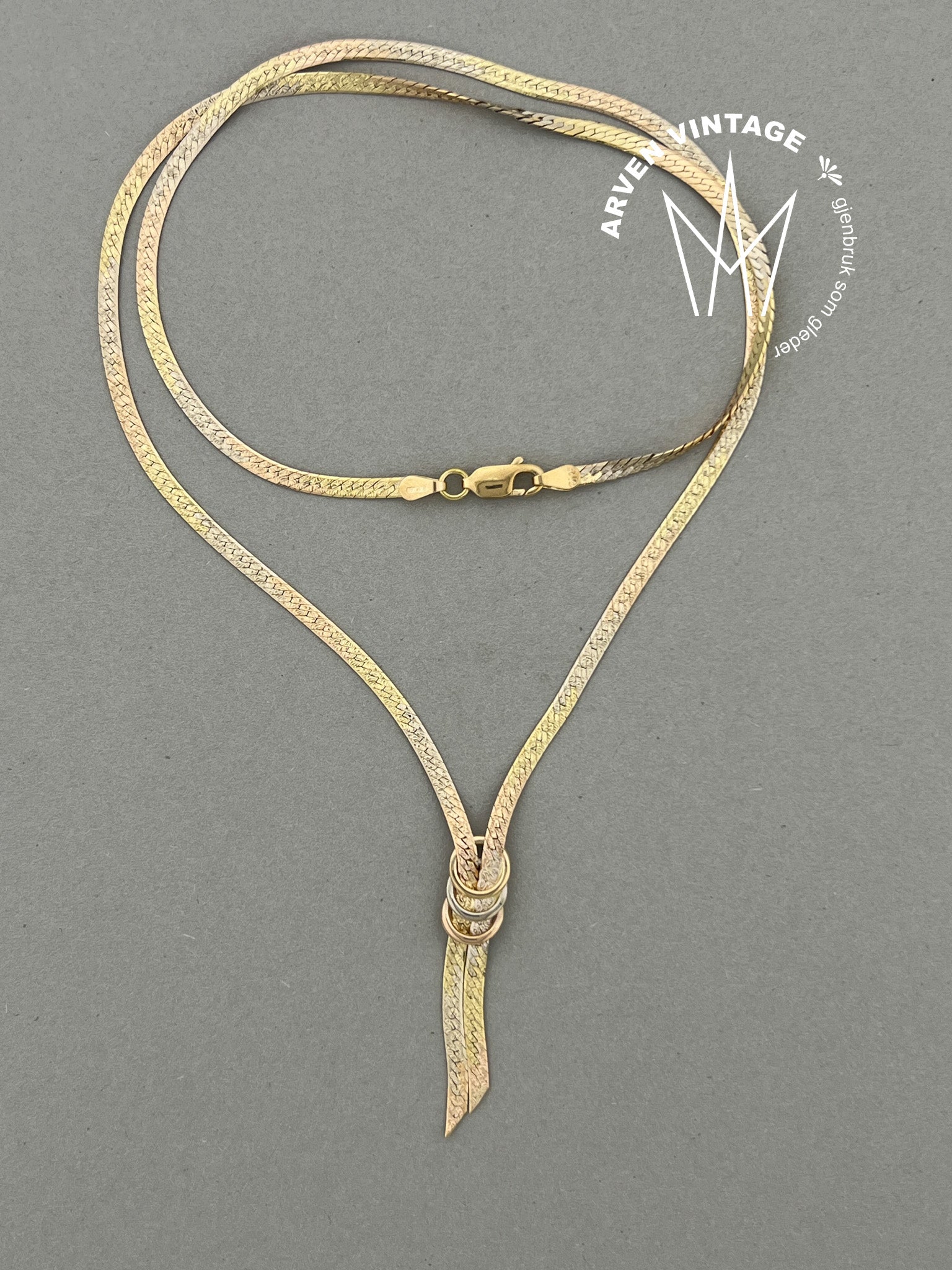 Vintage halssmykke 18K gult gull