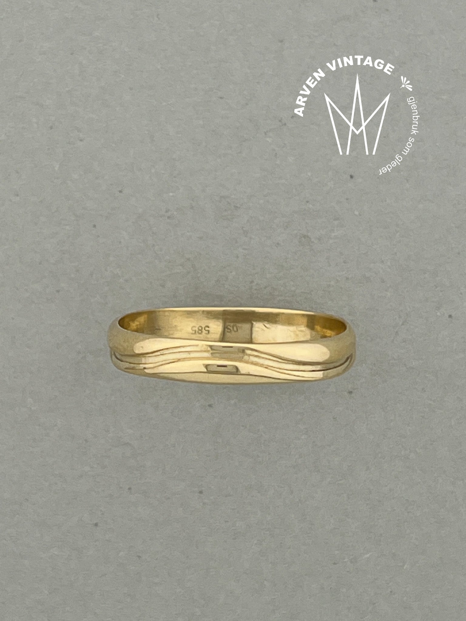 Vintage ring gult gull str 64