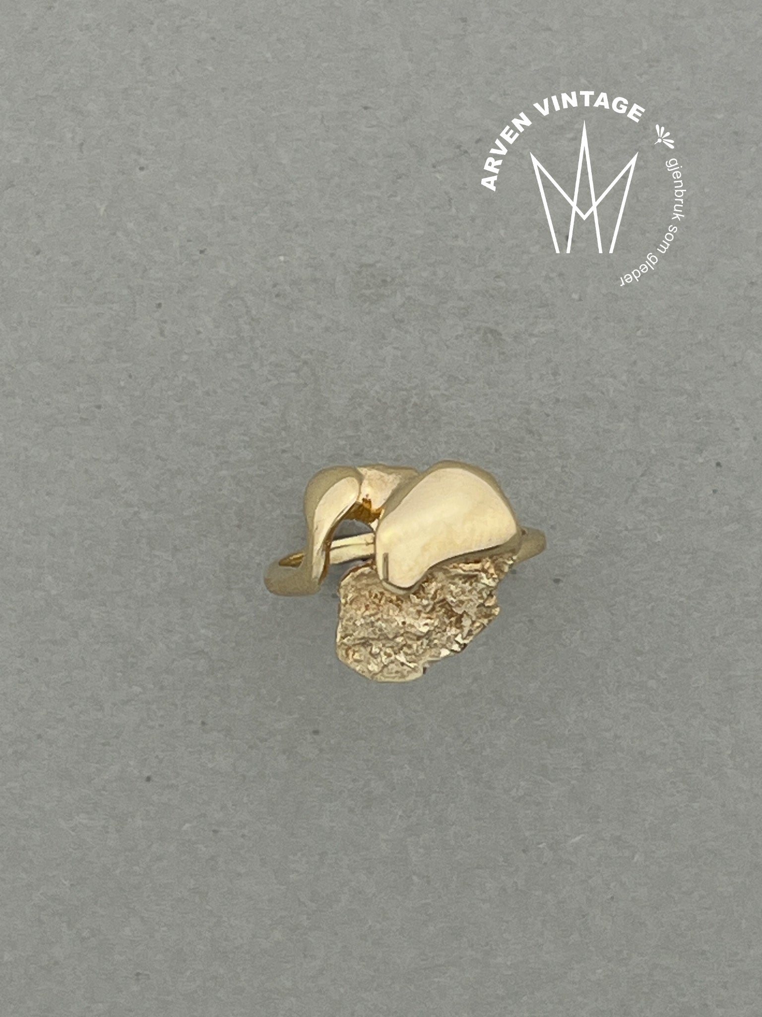 Vintage ring gult gull str45