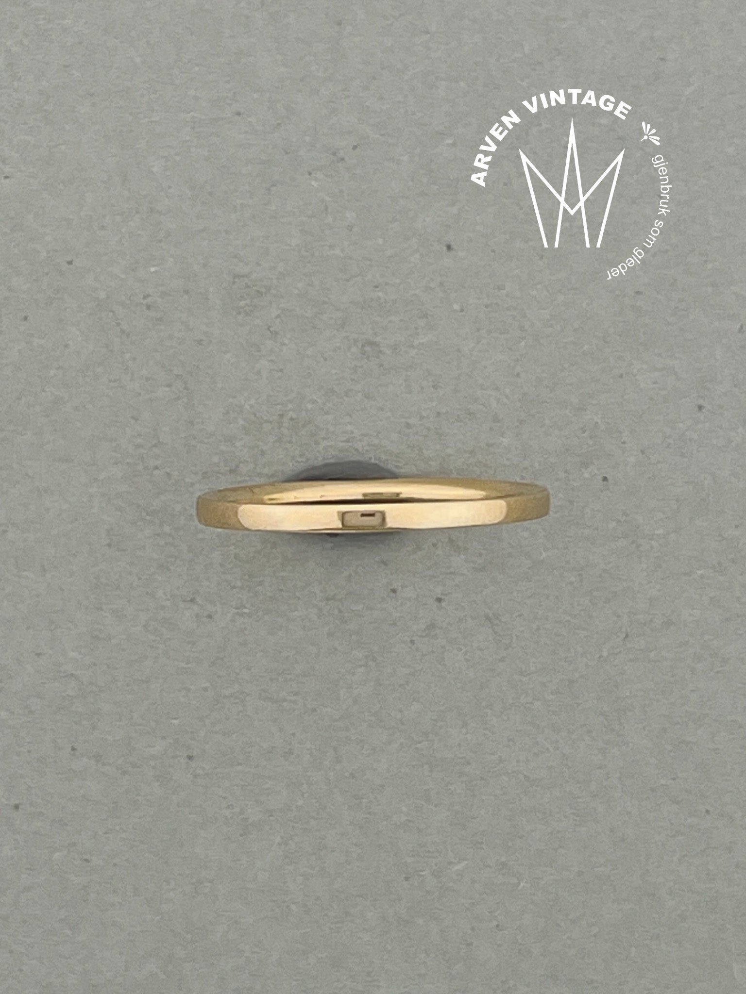 Vintage glatt ring gult gull str 54