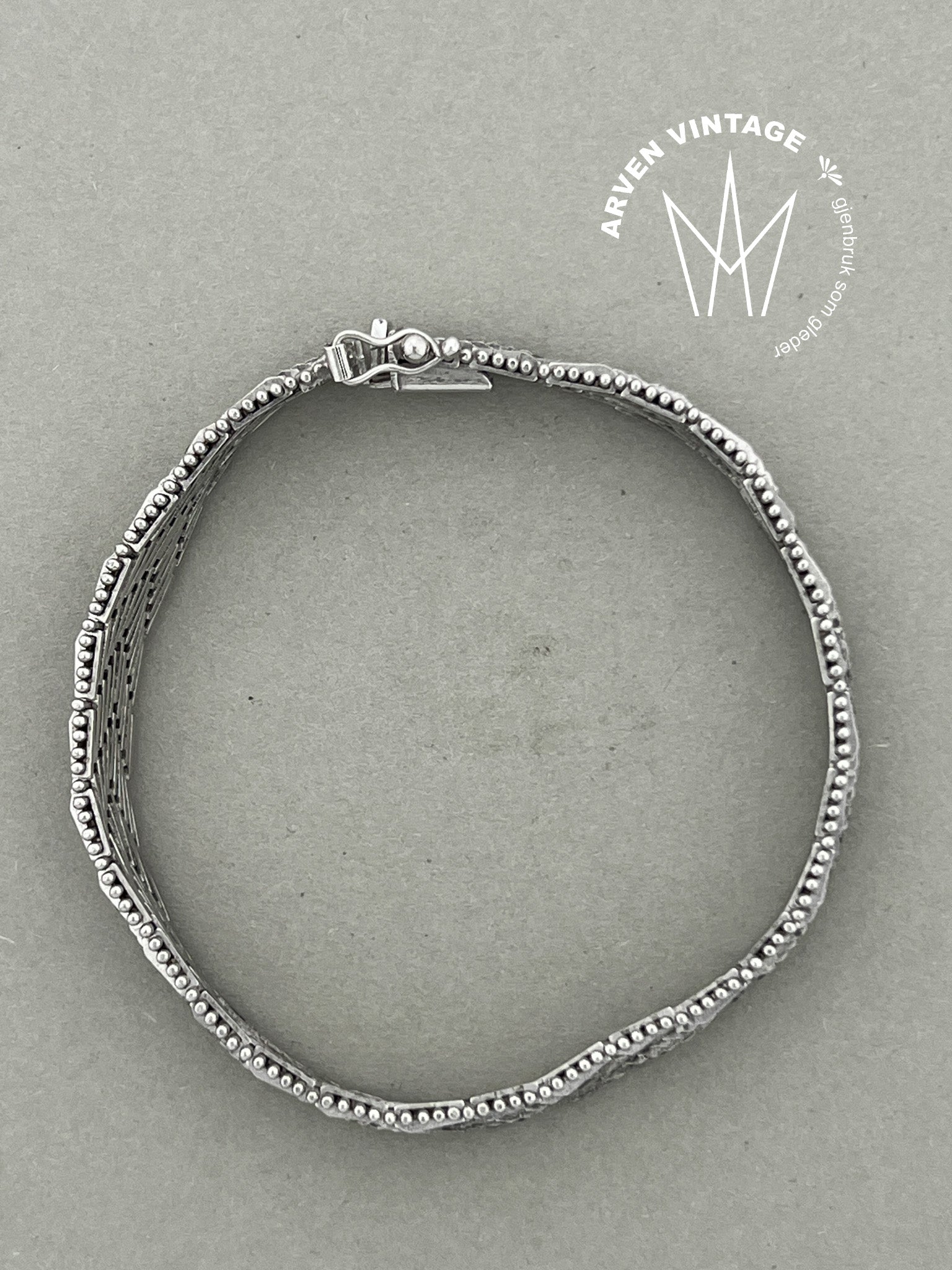 Vintage sølvarmbånd 18,5cm