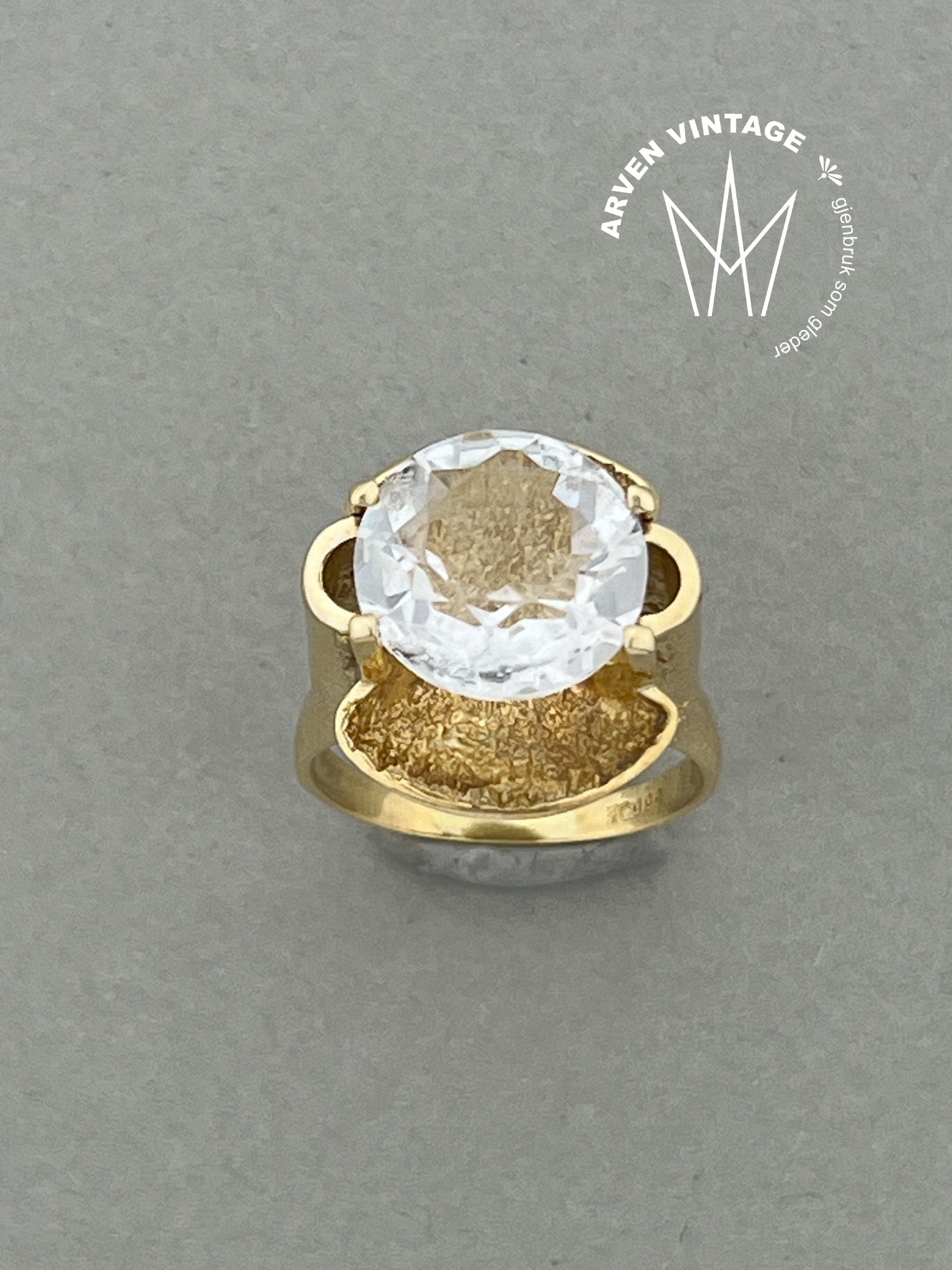 Vintage ring gult gull str55 blank sten