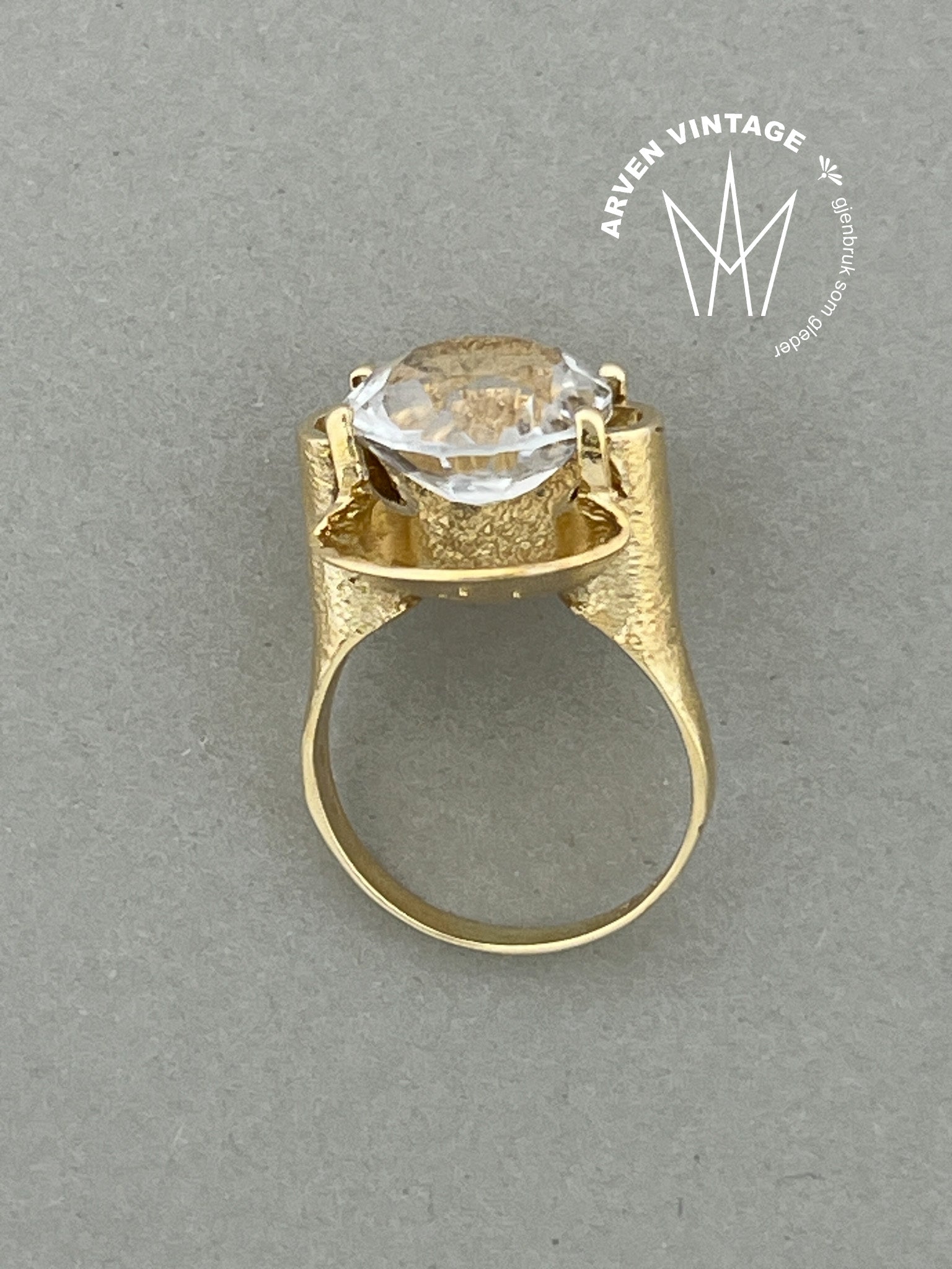Vintage ring gult gull str55 blank sten