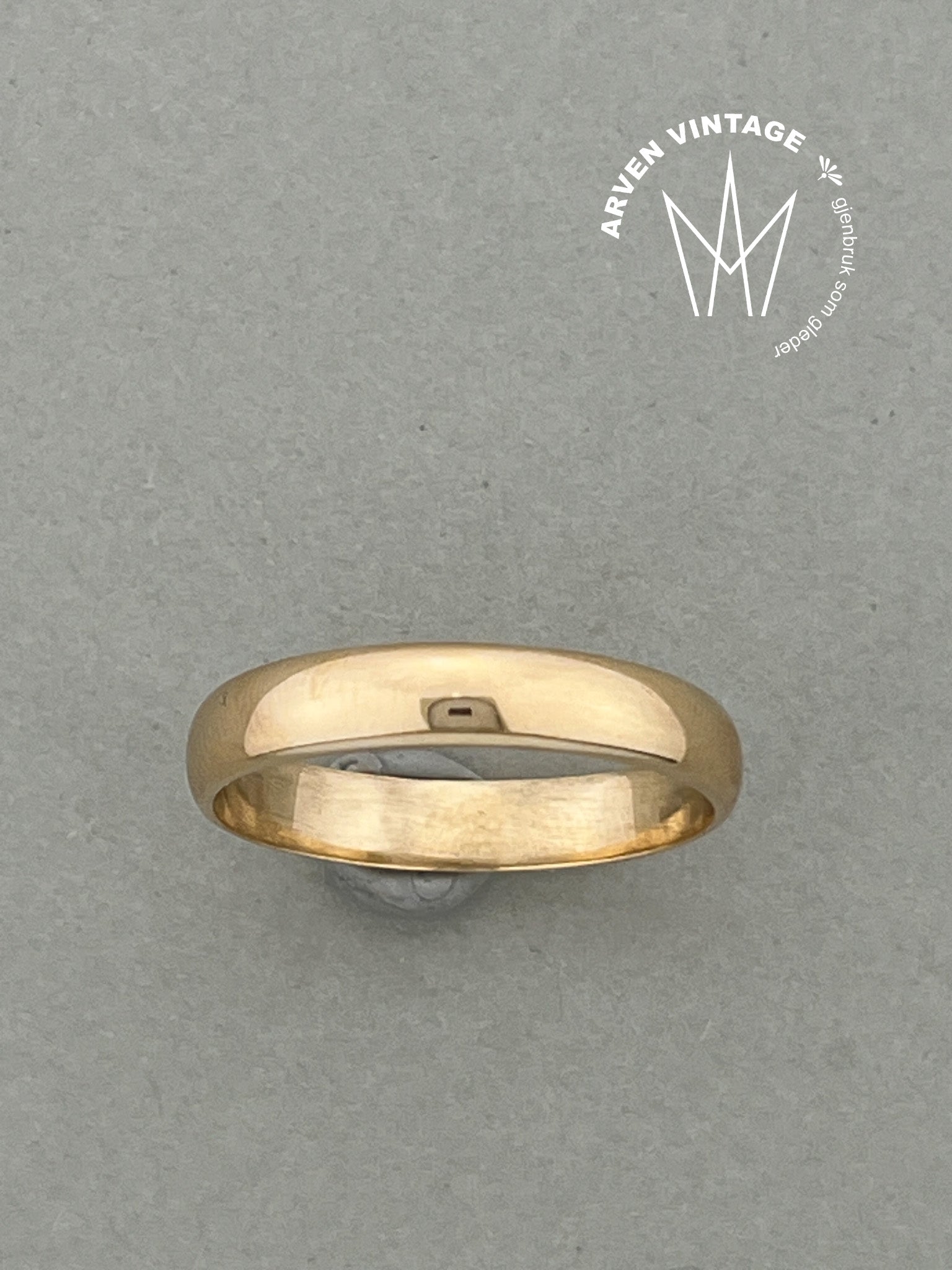 Vintage glatt ring gult gull str68
