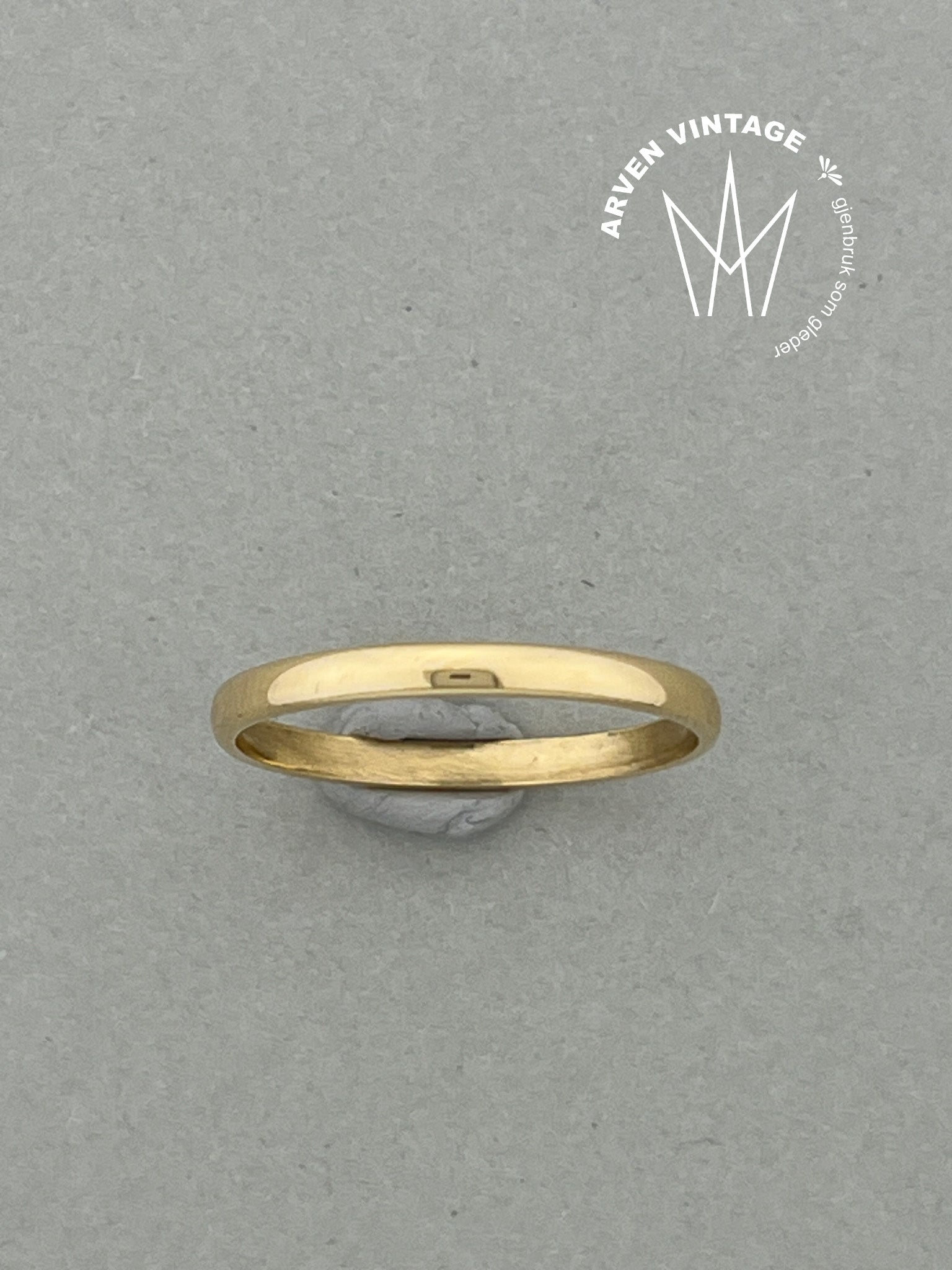 Vintage glatt ring 18K gult gull str63