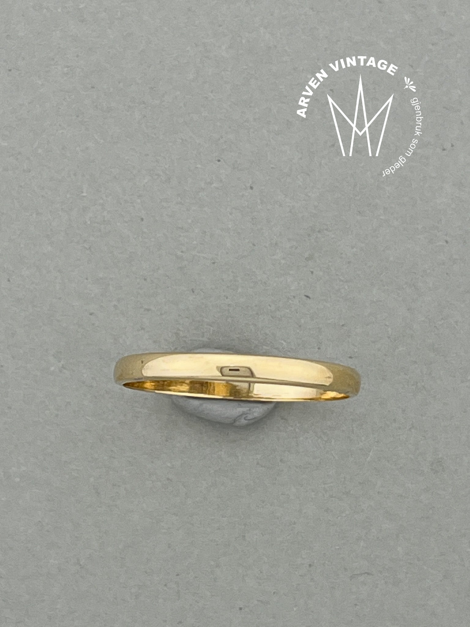 Vintage glatt ring 18K gult gull str63