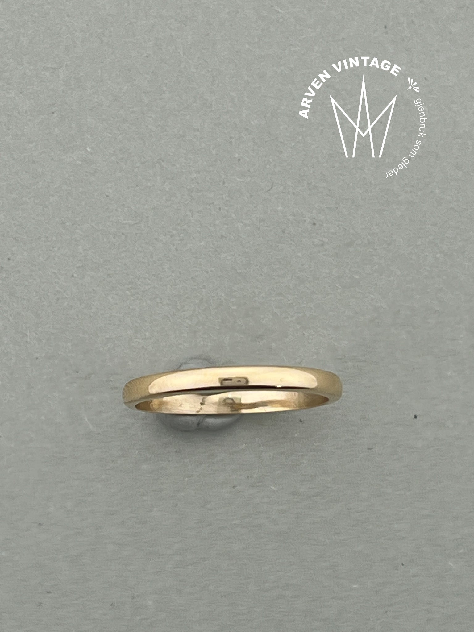 Vintage glatt ring gult gull str55