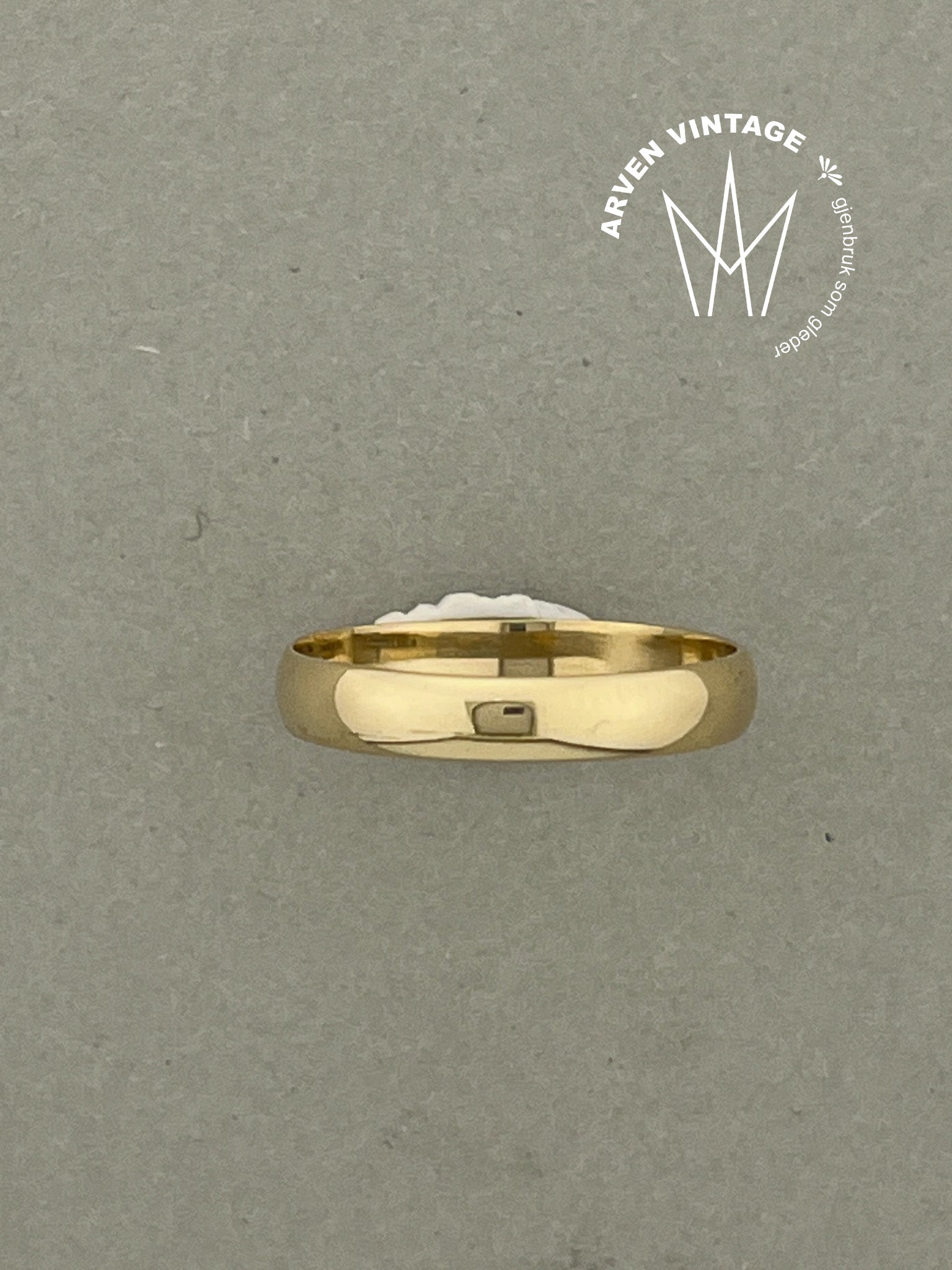 Vintage glatt ring gult gull str62