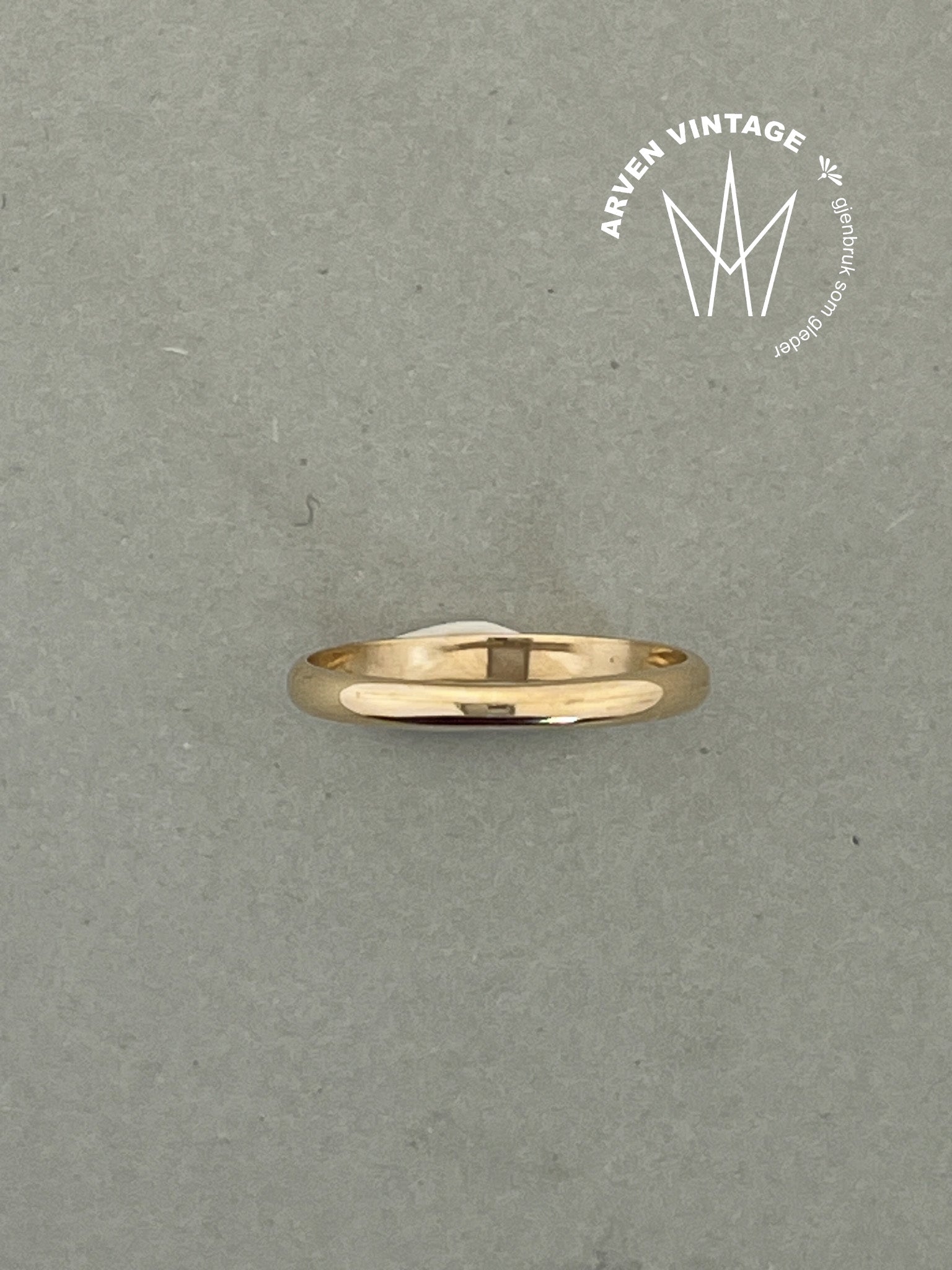 Vintage glatt ring gult gull str54