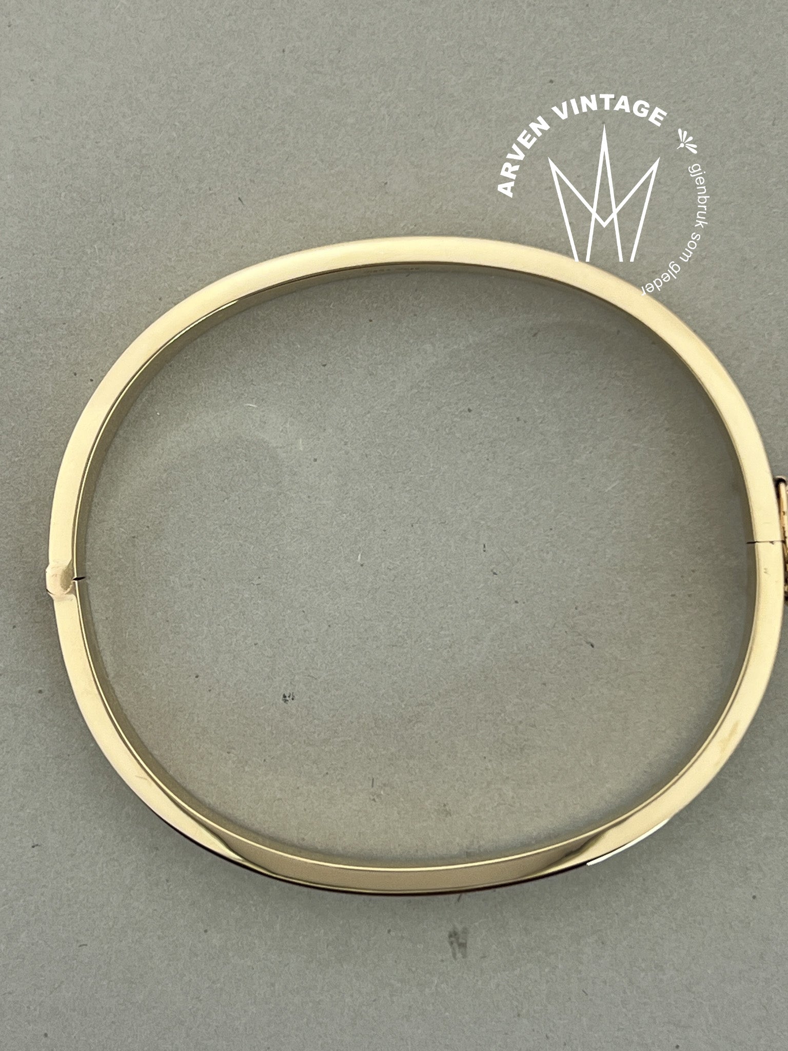 Vintage armring gult gull 19cm