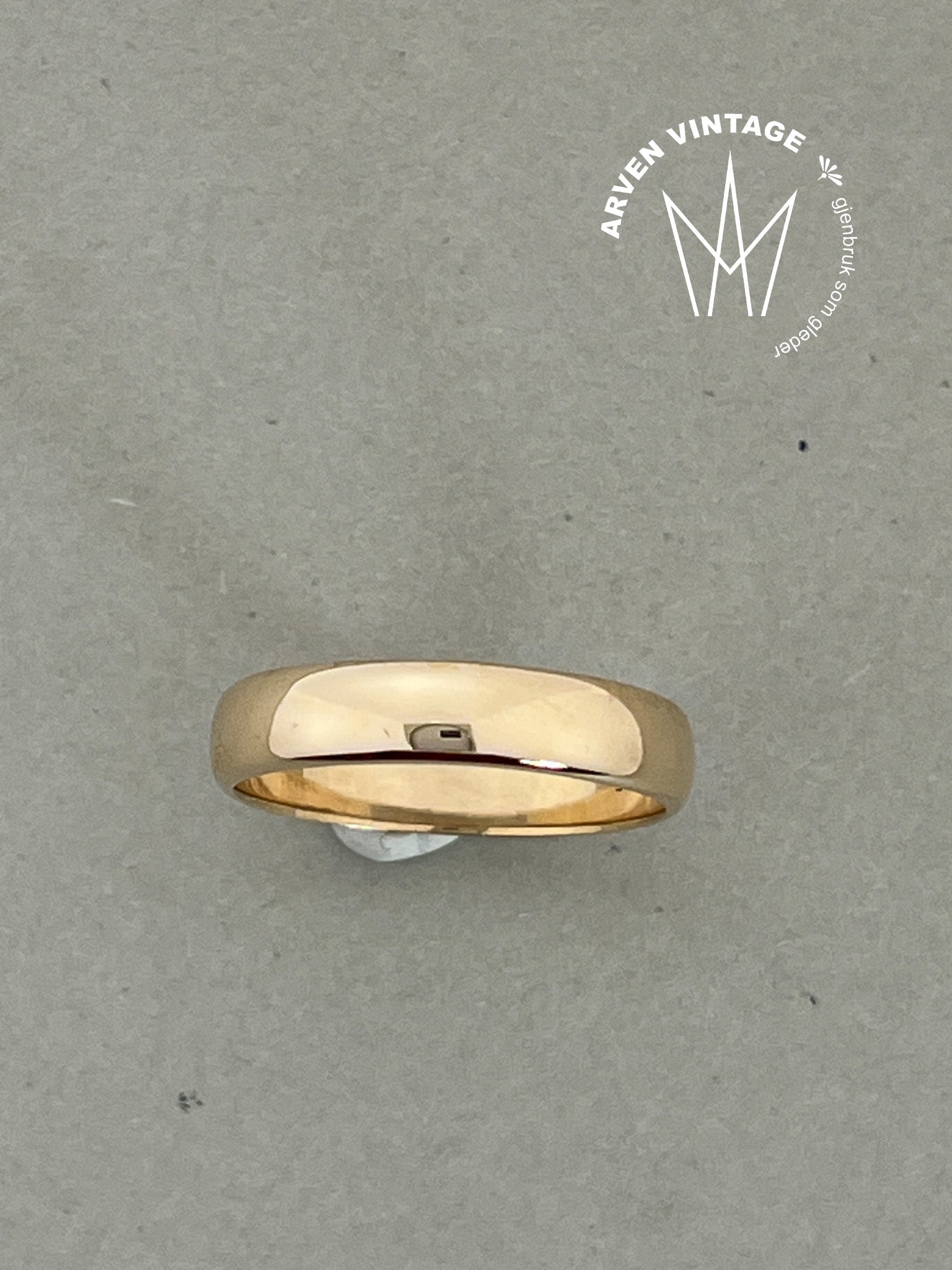 Vintage glatt ring gult gull str59