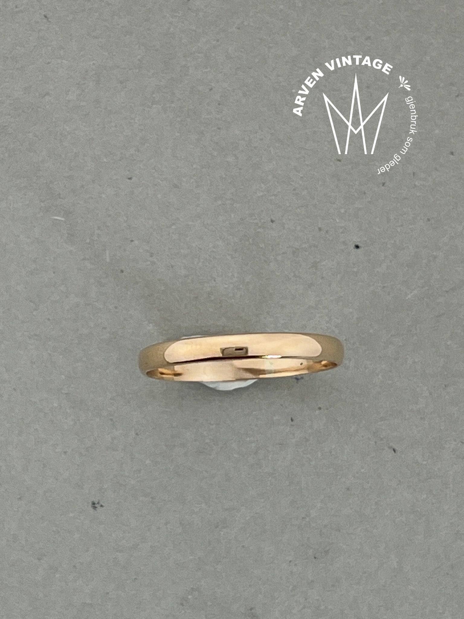 Vintage glatt ring gult gull str55