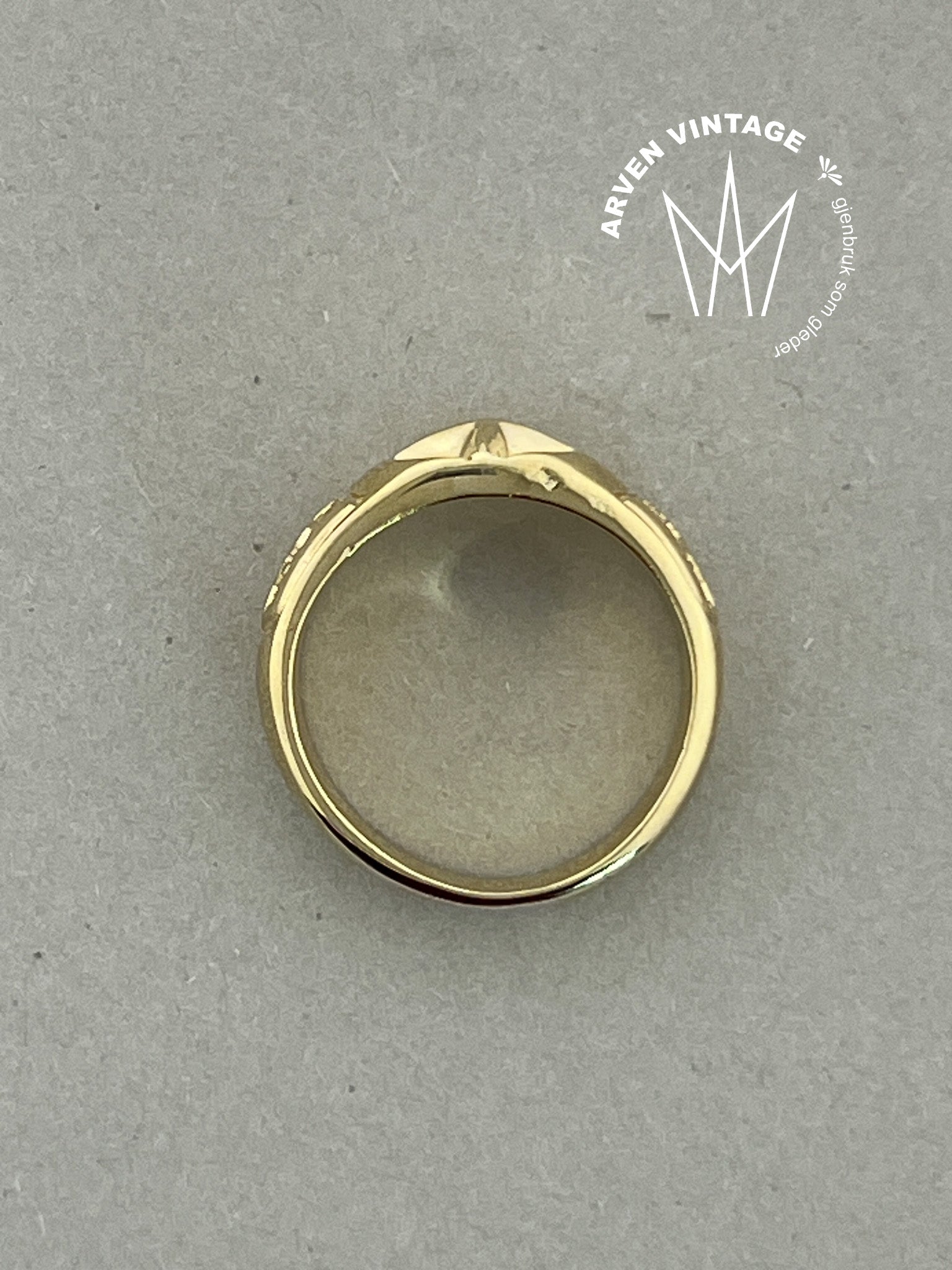 Vintage ring gult gull str 56